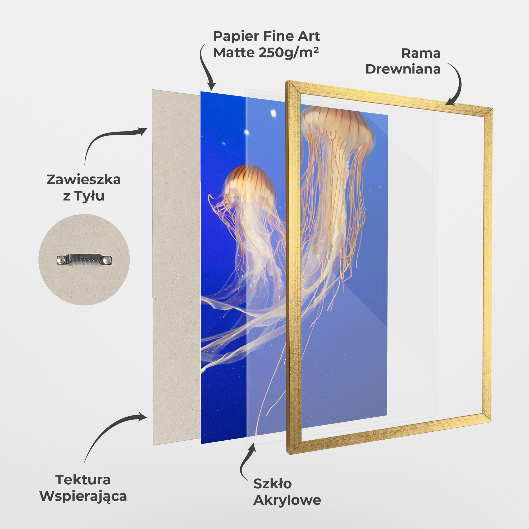 Plakat w Ramie Light Orange Jellyfish mockup 1