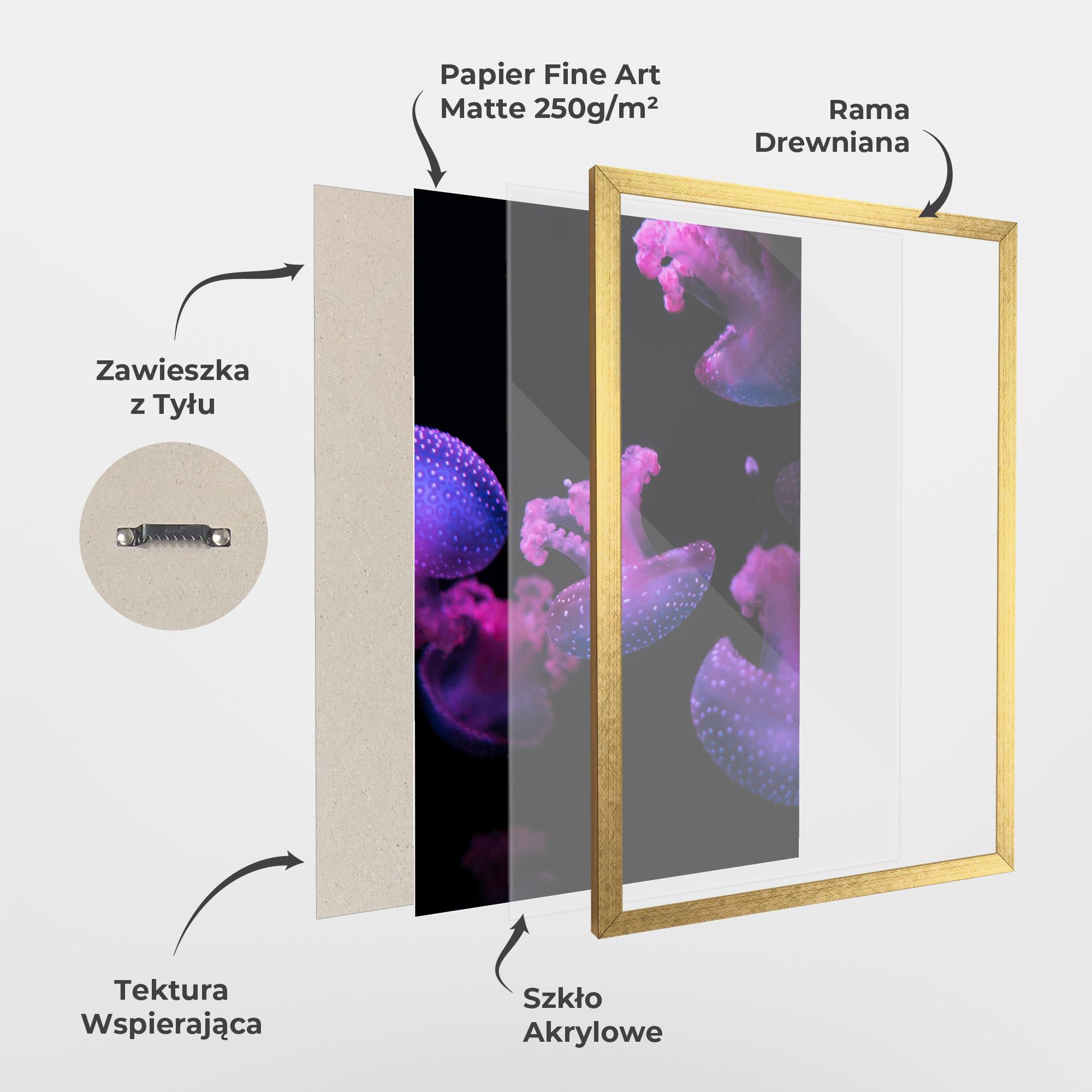 Plakat w Ramie Little Purple Jellyfish mockup 1