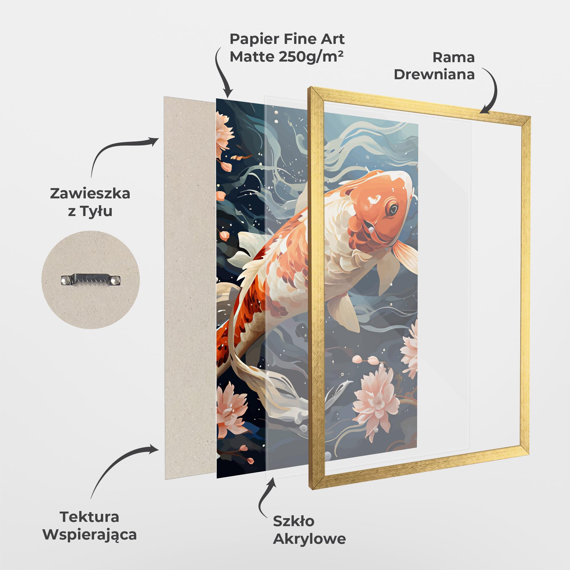 Plakat w Ramie Pretty Koi mockup 1