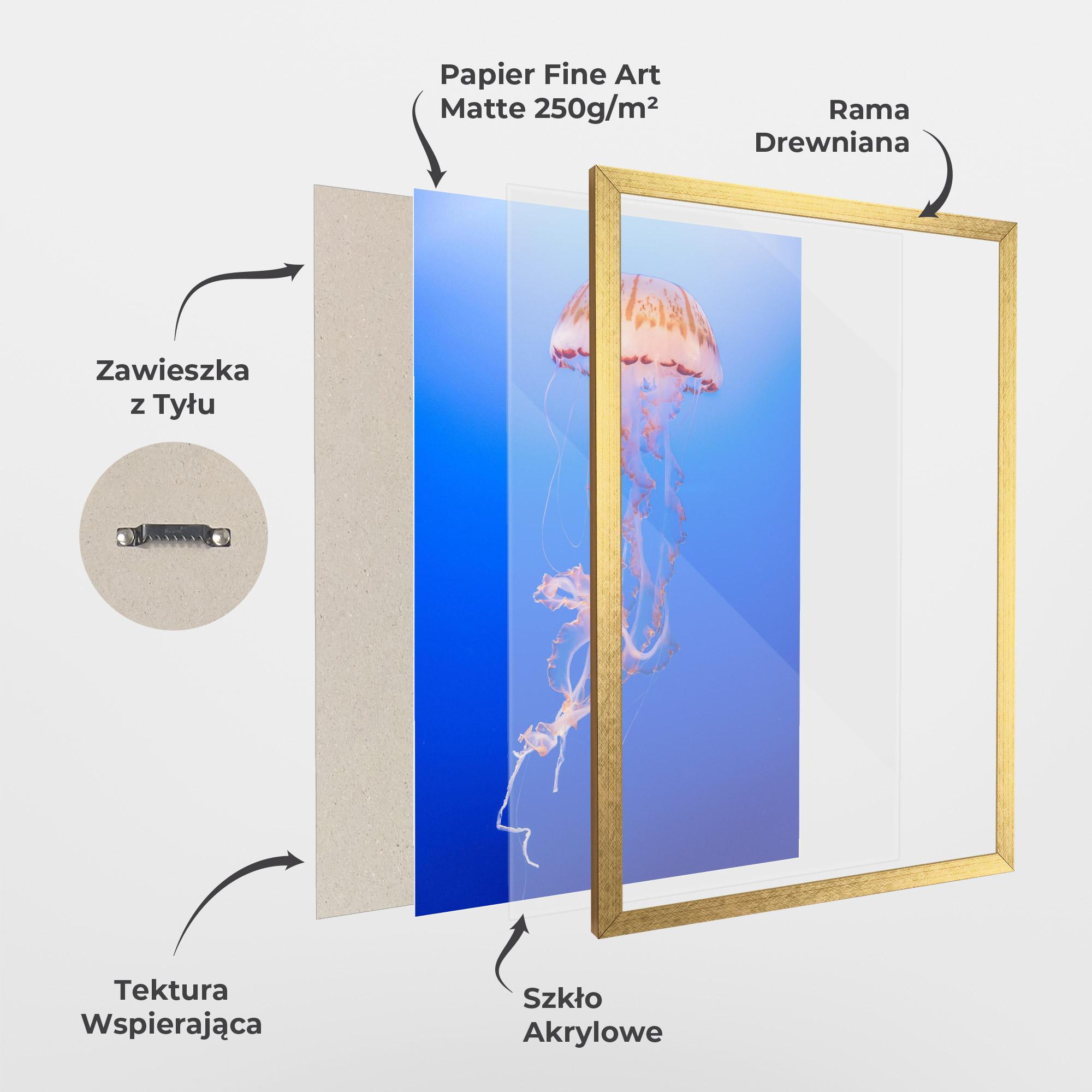 Plakat w Ramie Pretty White Jellyfish mockup 1