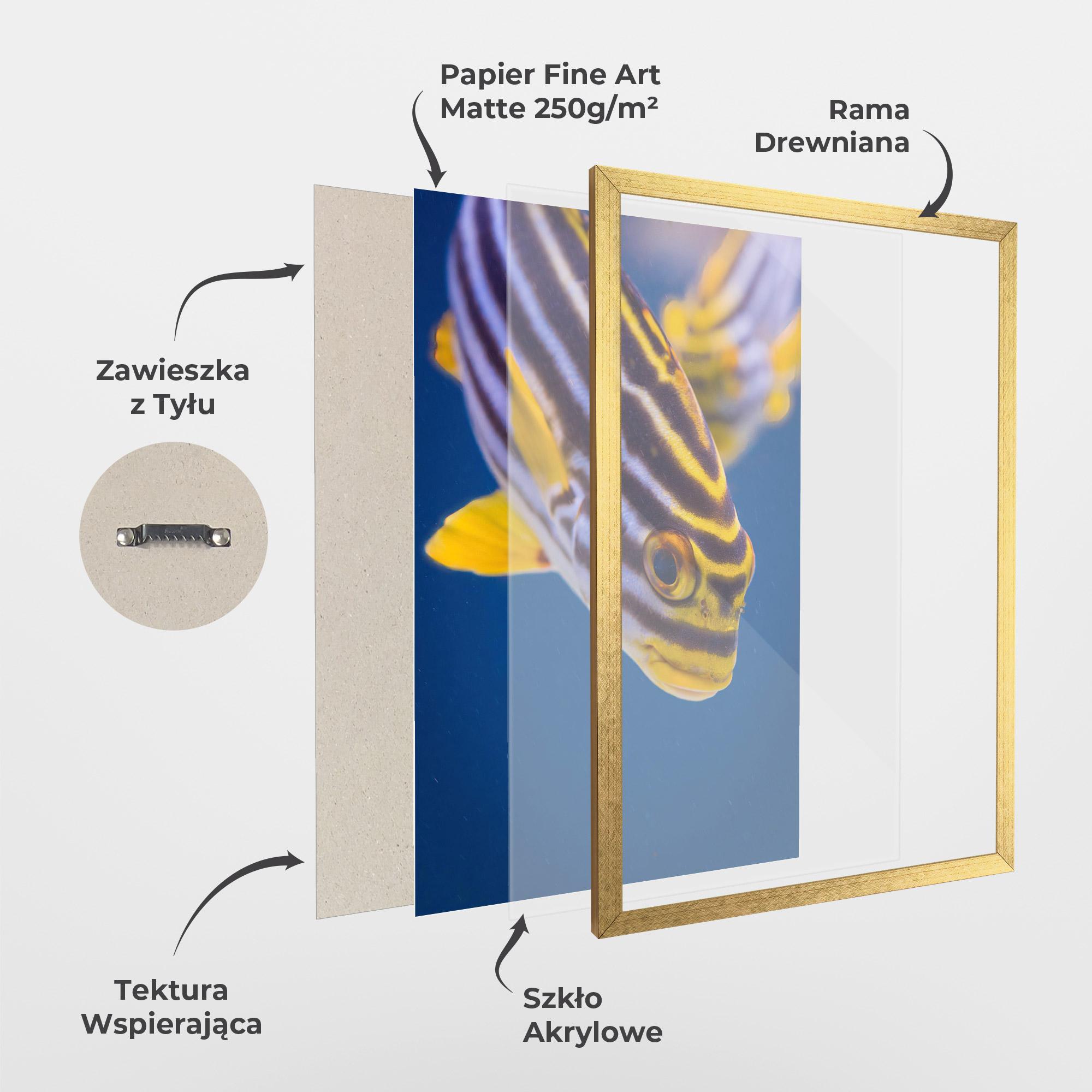 Plakat w Ramie Purple Yellow Fish mockup 1