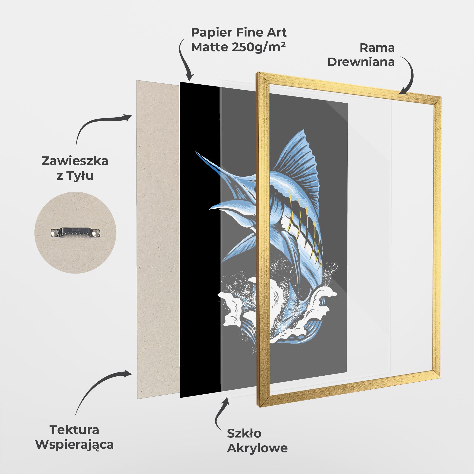 Plakat w Ramie Sword Fish mockup 1