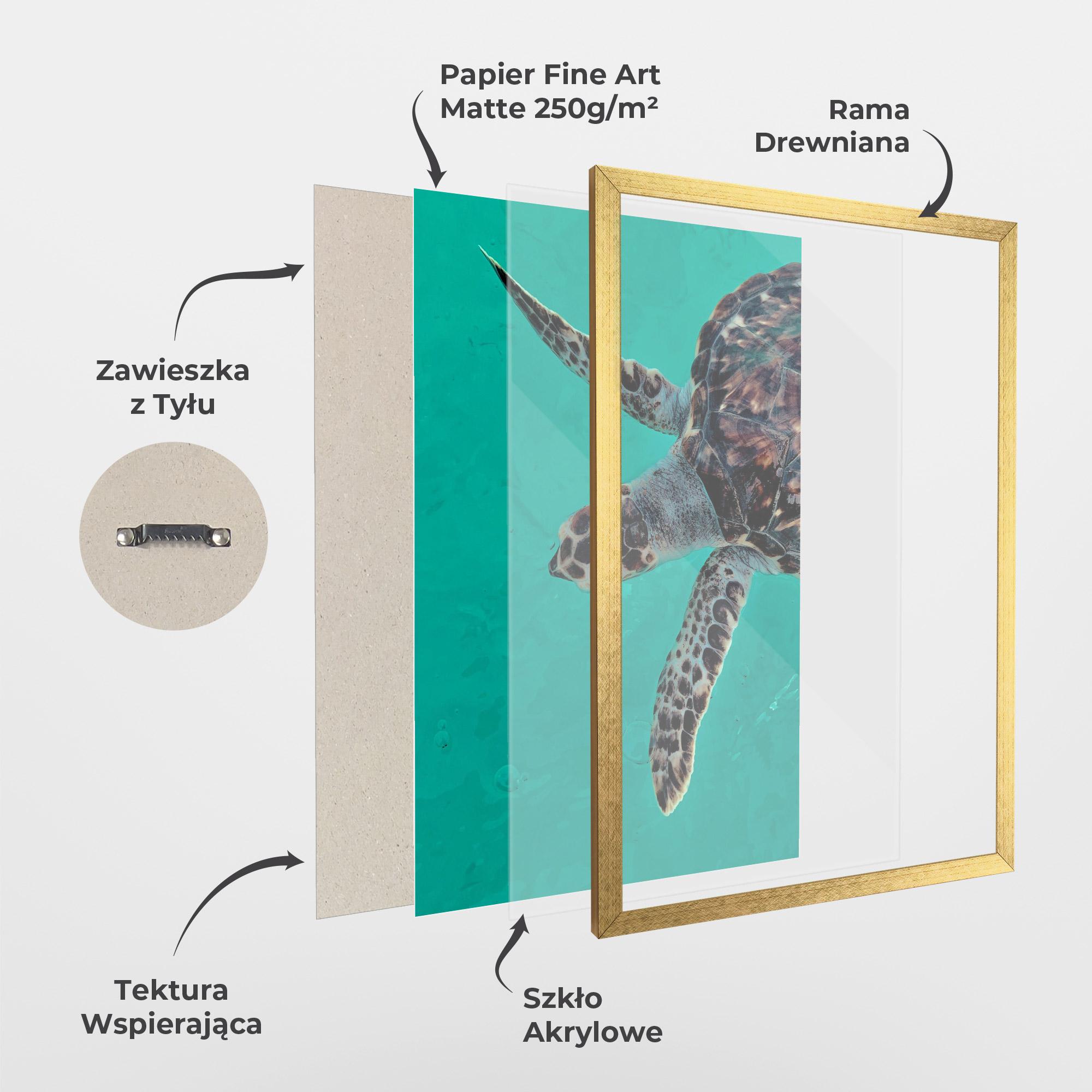 Plakat w Ramie Turtle Sweeming mockup 1