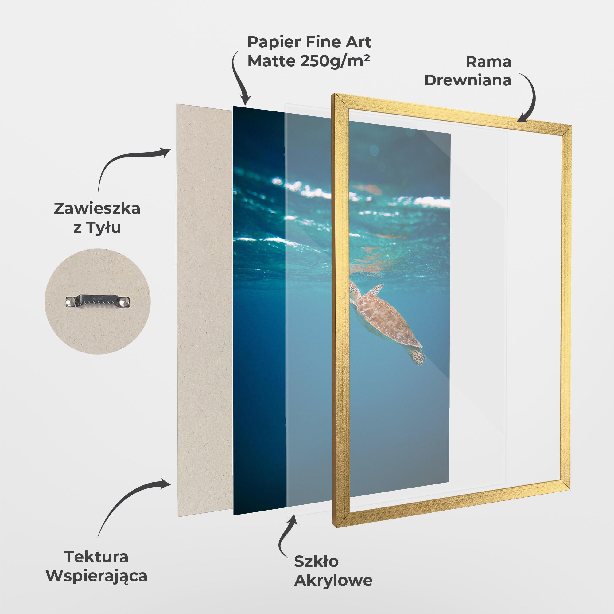 Plakat w Ramie Water Turtle mockup 1