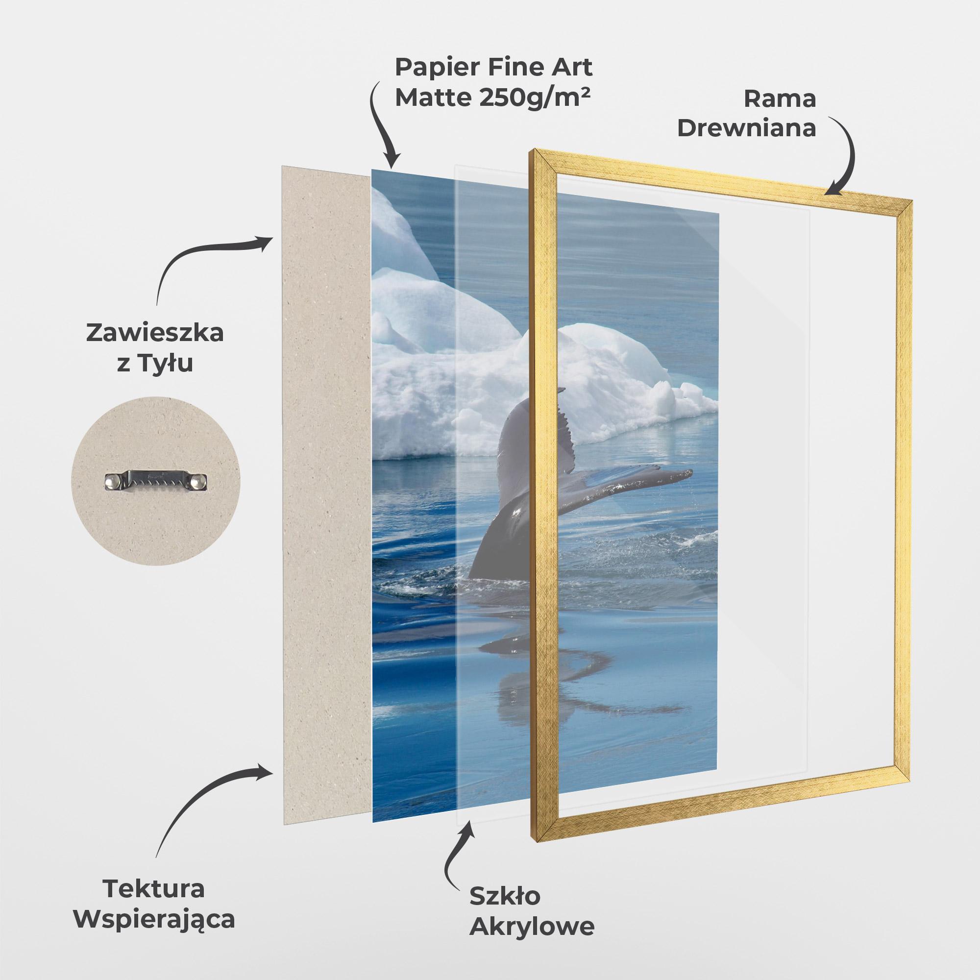 Plakat w Ramie Whale Tail mockup 1
