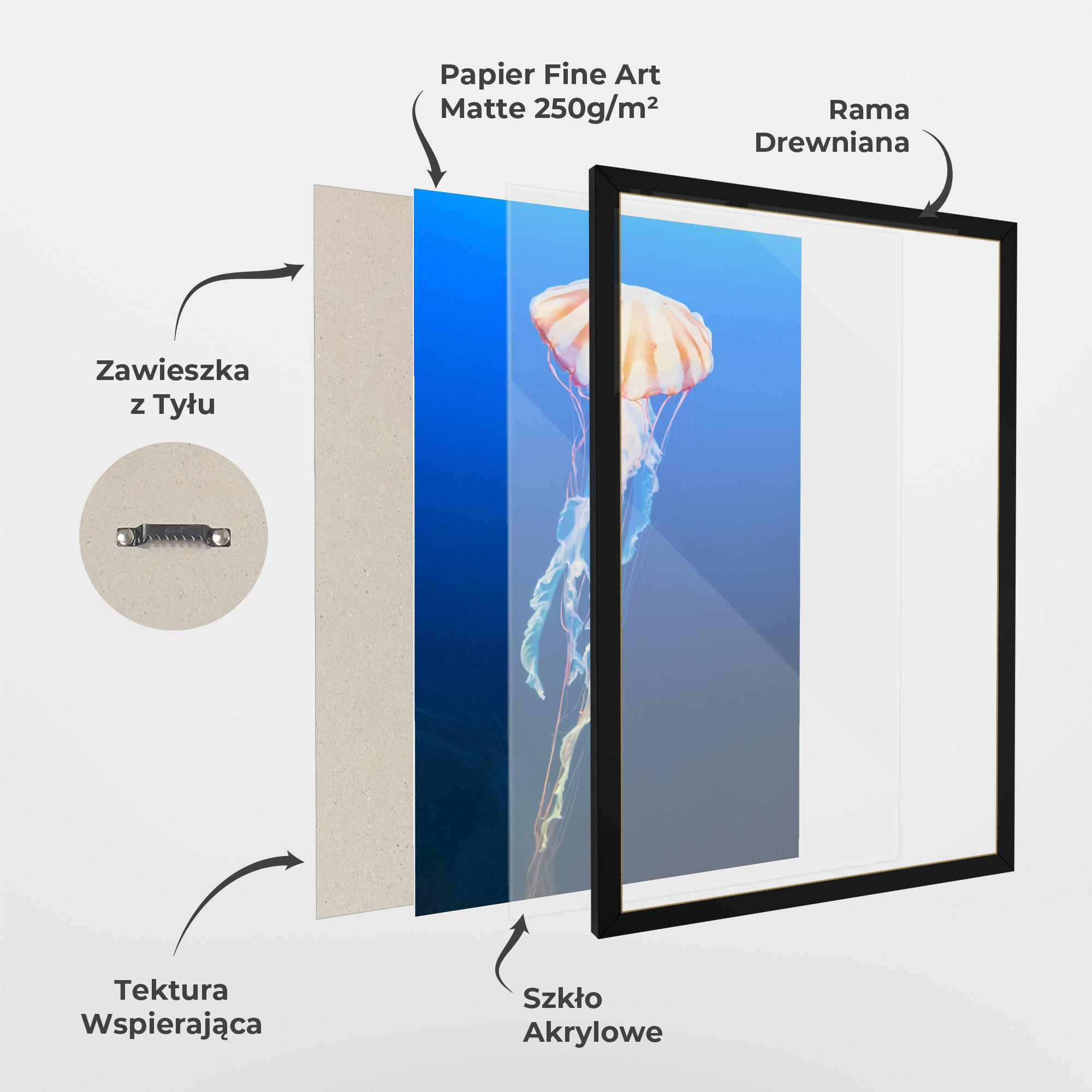 Plakat w Ramie Cream Jellyfish mockup 1