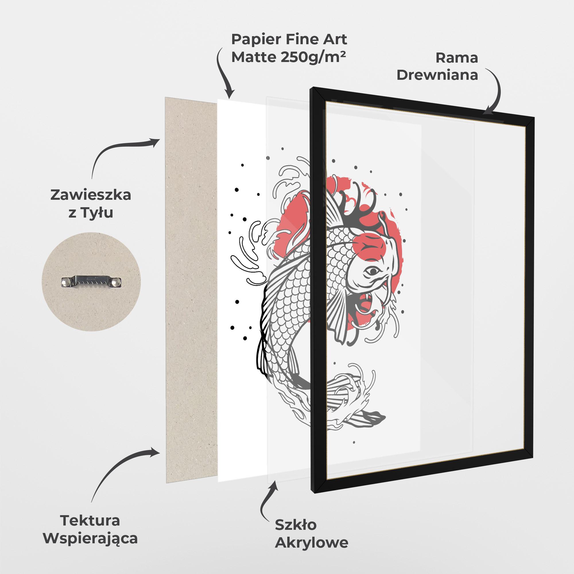 Plakat w Ramie Koi Design mockup 1