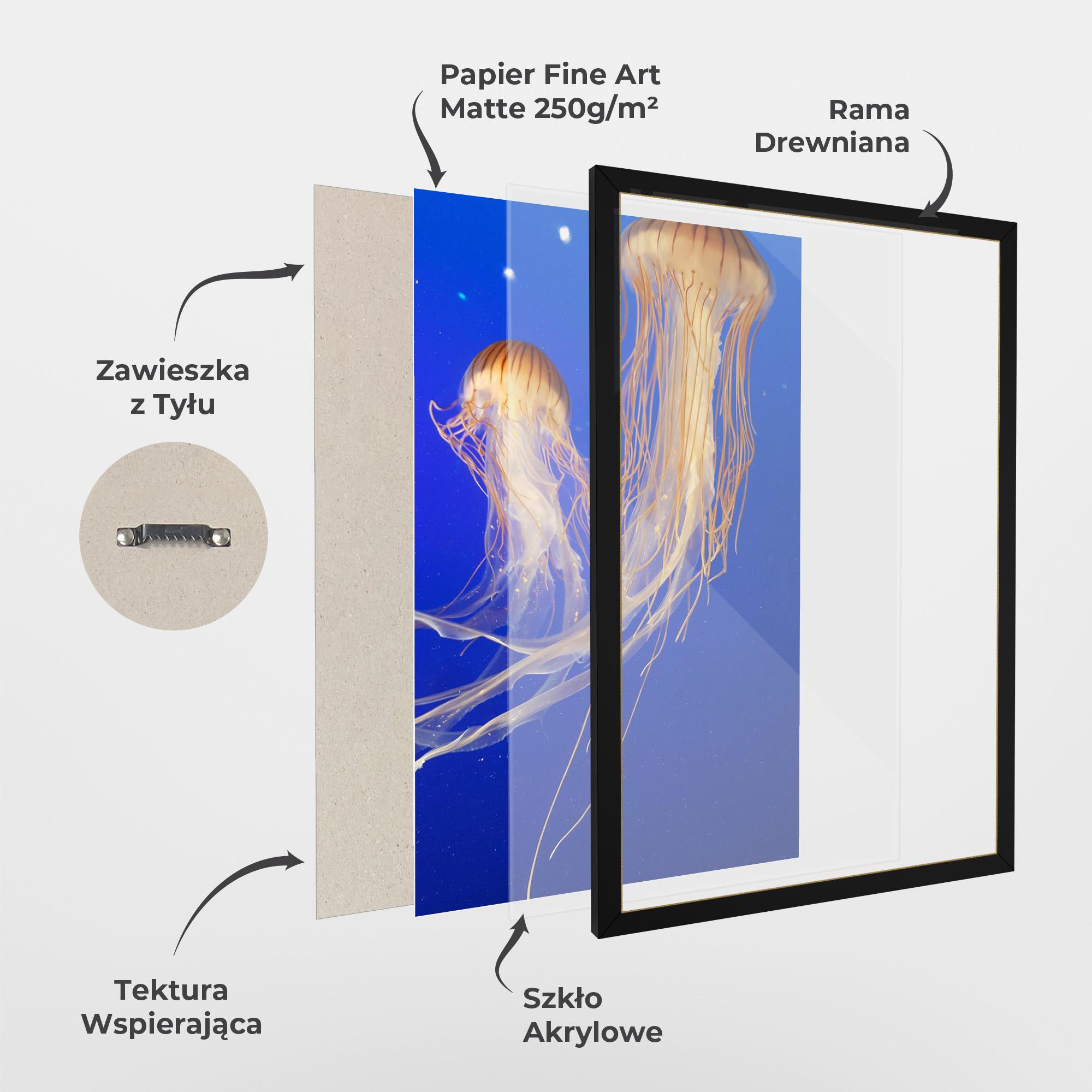 Plakat w Ramie Light Orange Jellyfish mockup 1