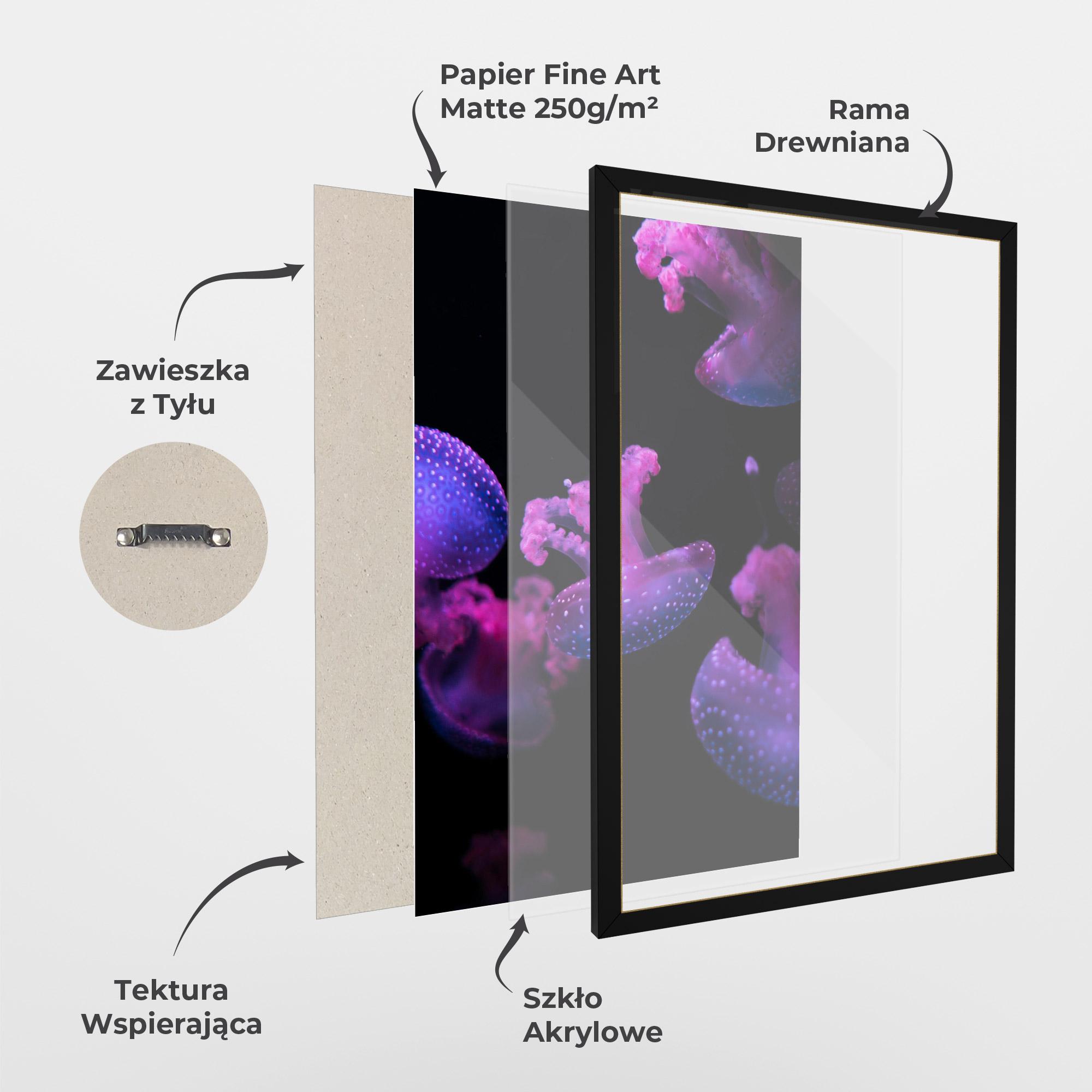 Plakat w Ramie Little Purple Jellyfish mockup 1