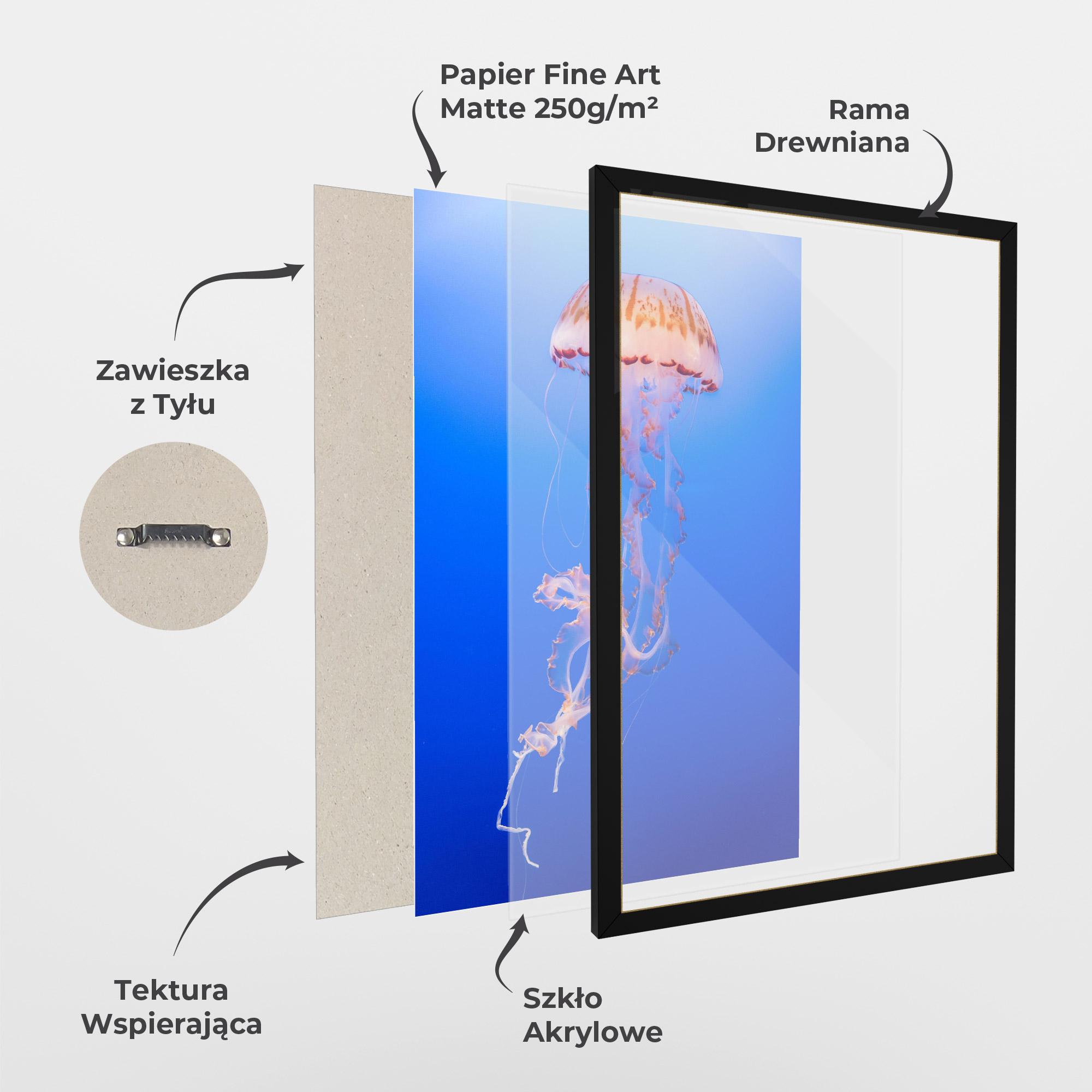 Plakat w Ramie Pretty White Jellyfish mockup 1