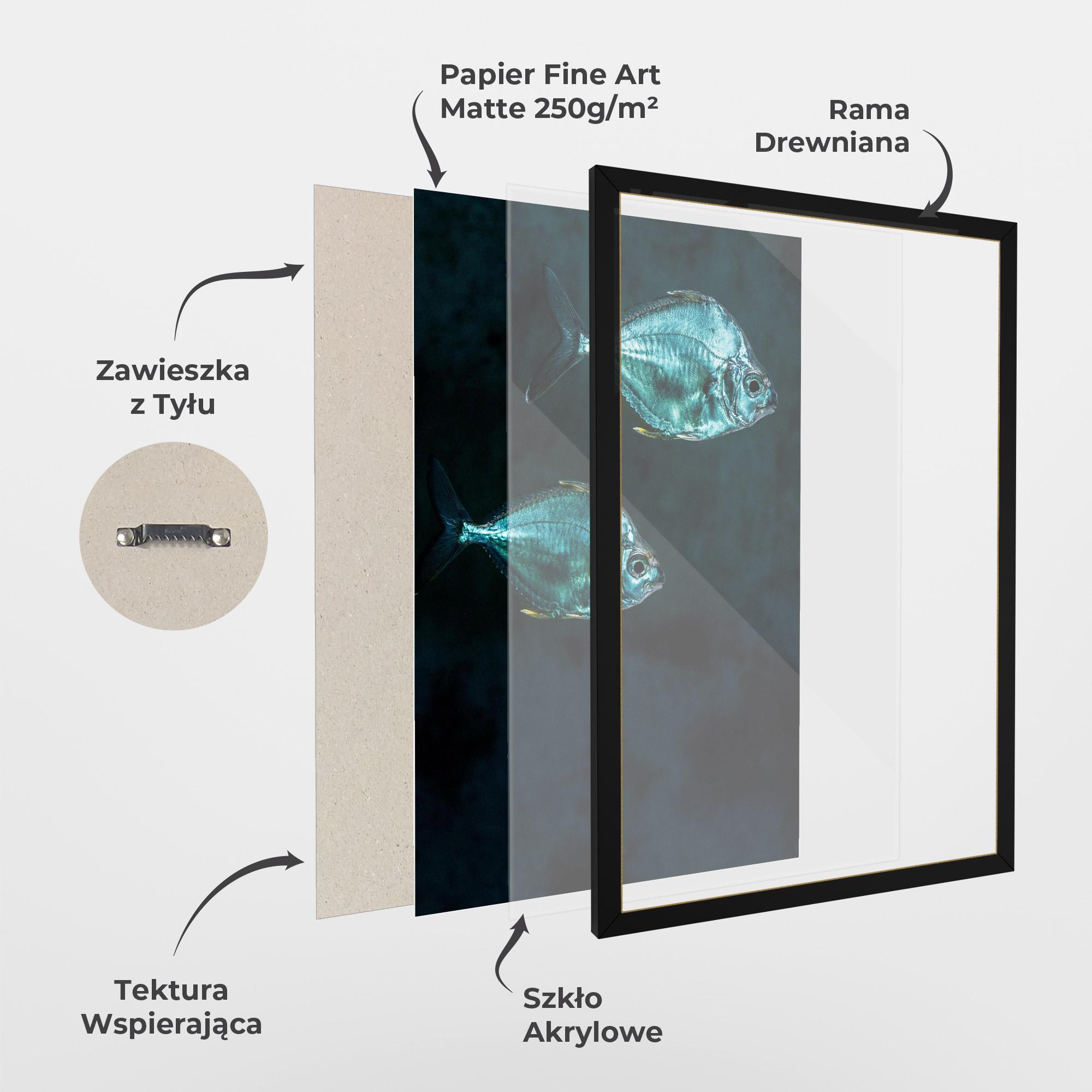 Plakat w Ramie Silver Fish mockup 1