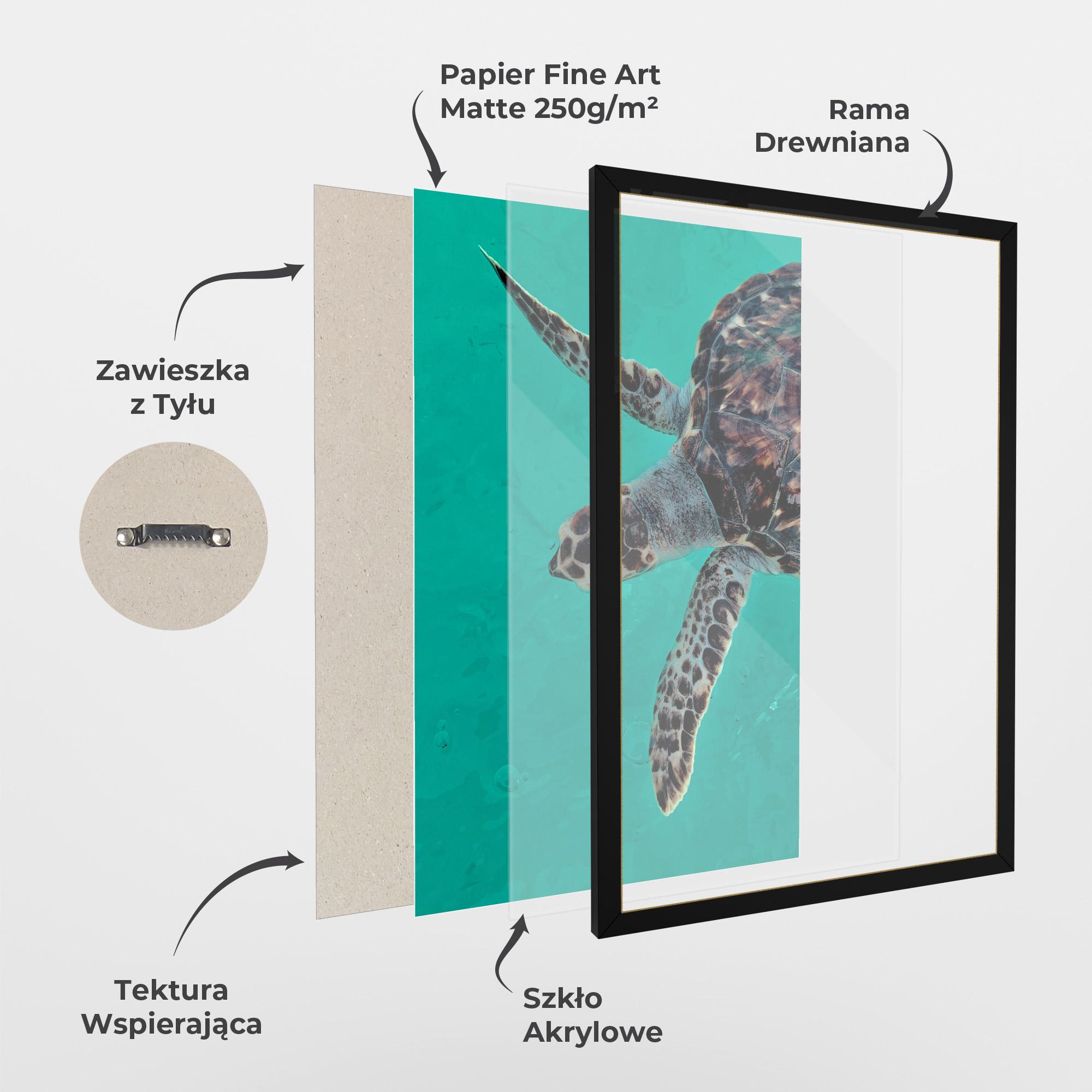 Plakat w Ramie Turtle Sweeming mockup 1