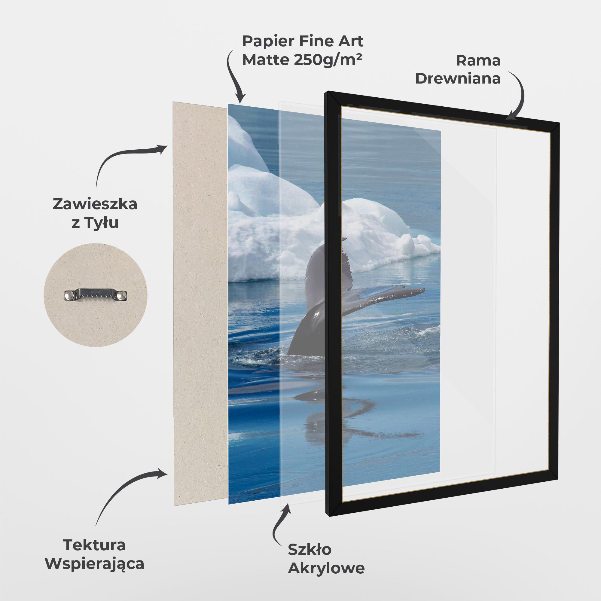 Plakat w Ramie Whale Tail mockup 1