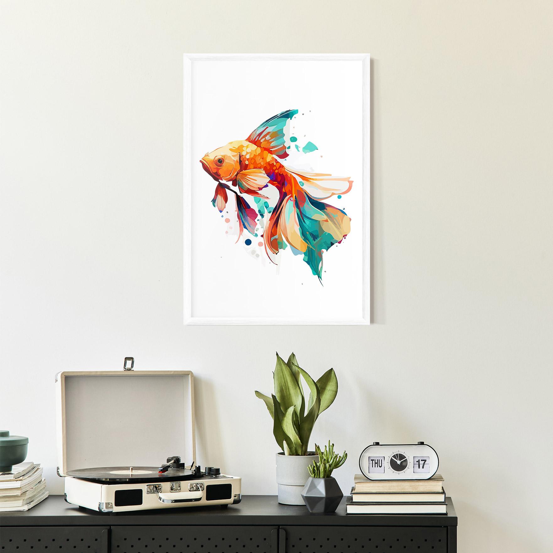 Plakat w Ramie Blue Orange Fish mockup 2