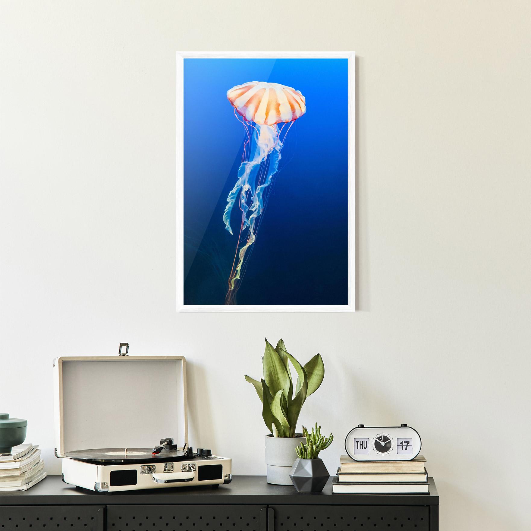 Plakat w Ramie Cream Jellyfish mockup 2