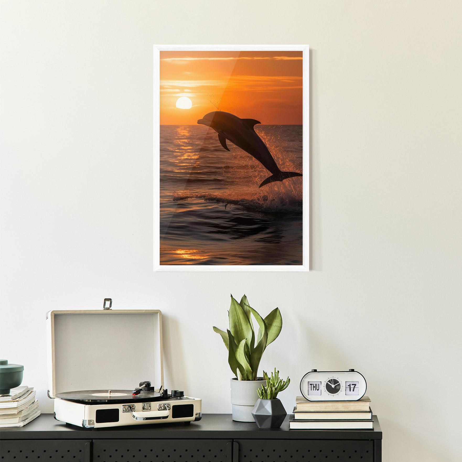Plakat w Ramie Dolphin Jump mockup 2