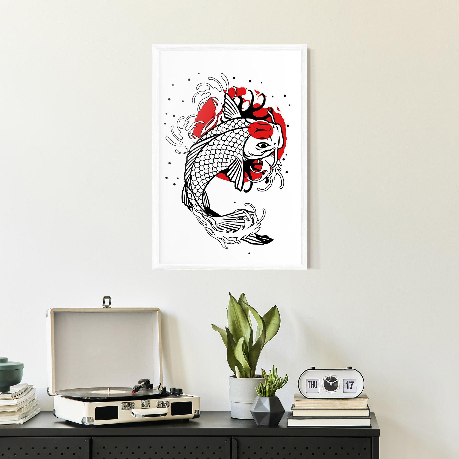 Plakat w Ramie Koi Design mockup 2