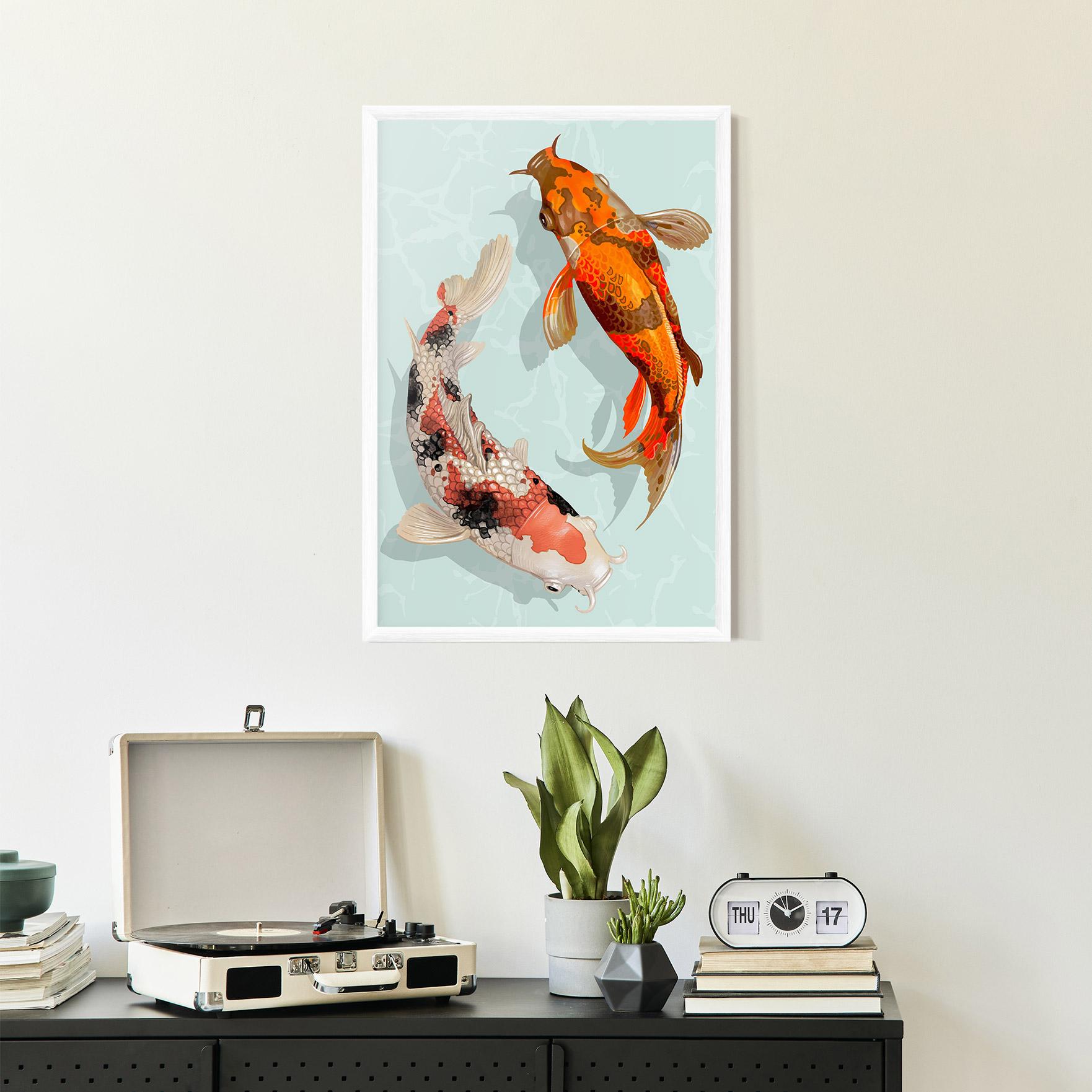 Plakat w Ramie Koi Fish mockup 2