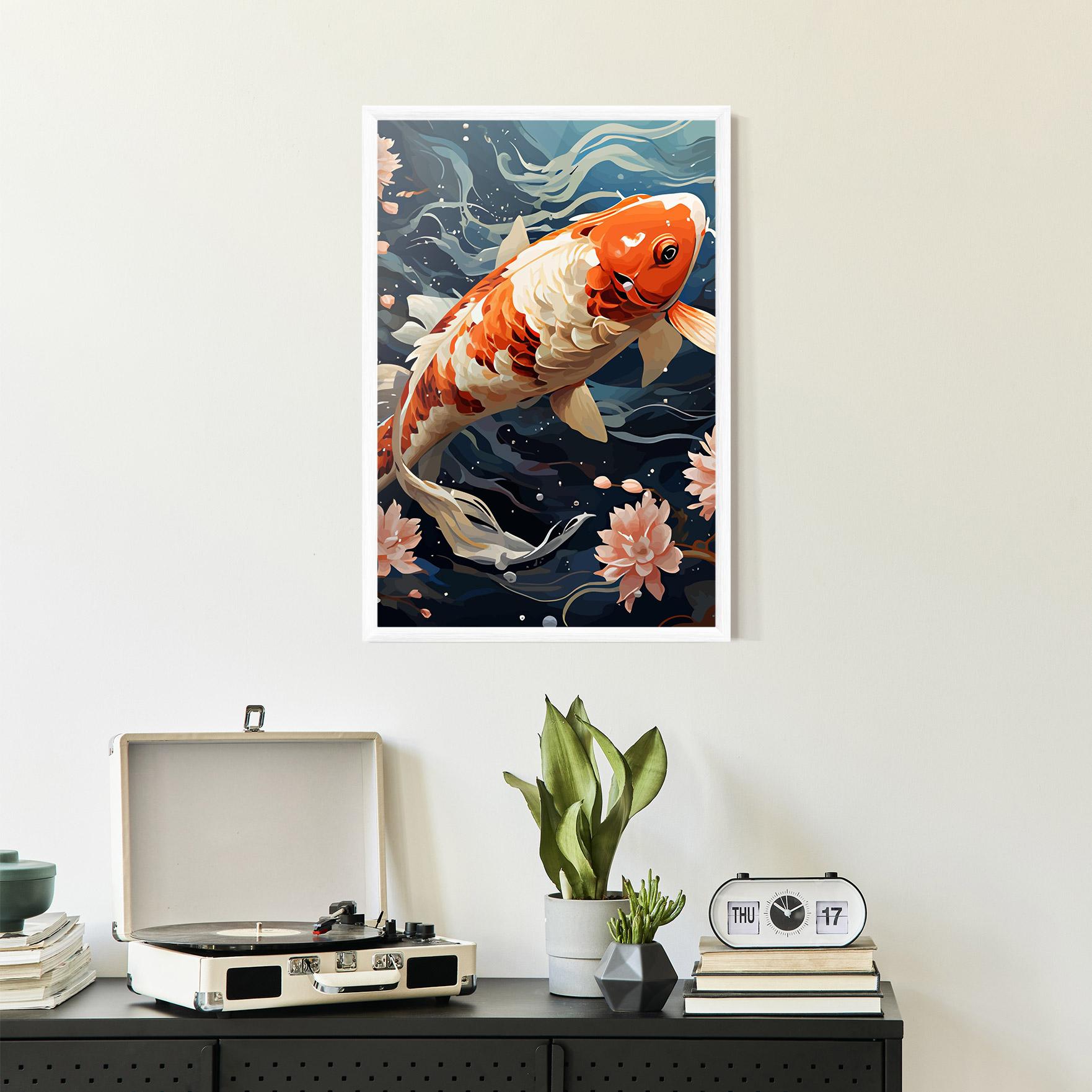Plakat w Ramie Pretty Koi mockup 2