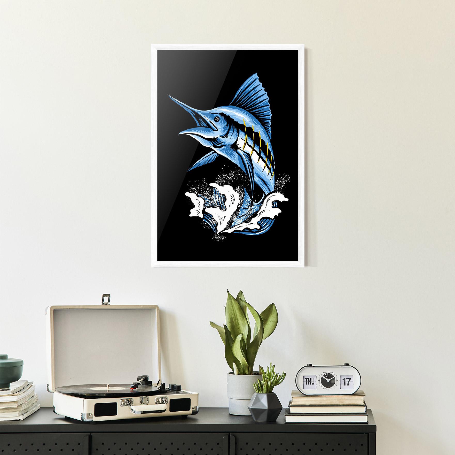 Plakat w Ramie Sword Fish mockup 2