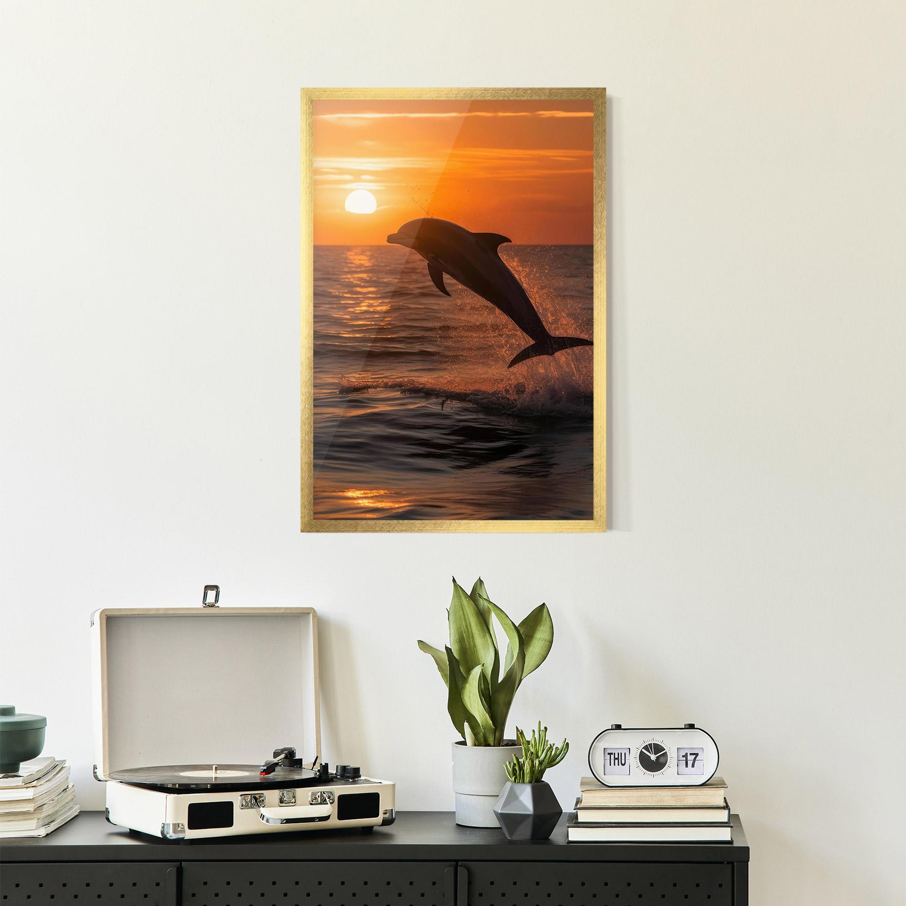 Plakat w Ramie Dolphin Jump mockup 2