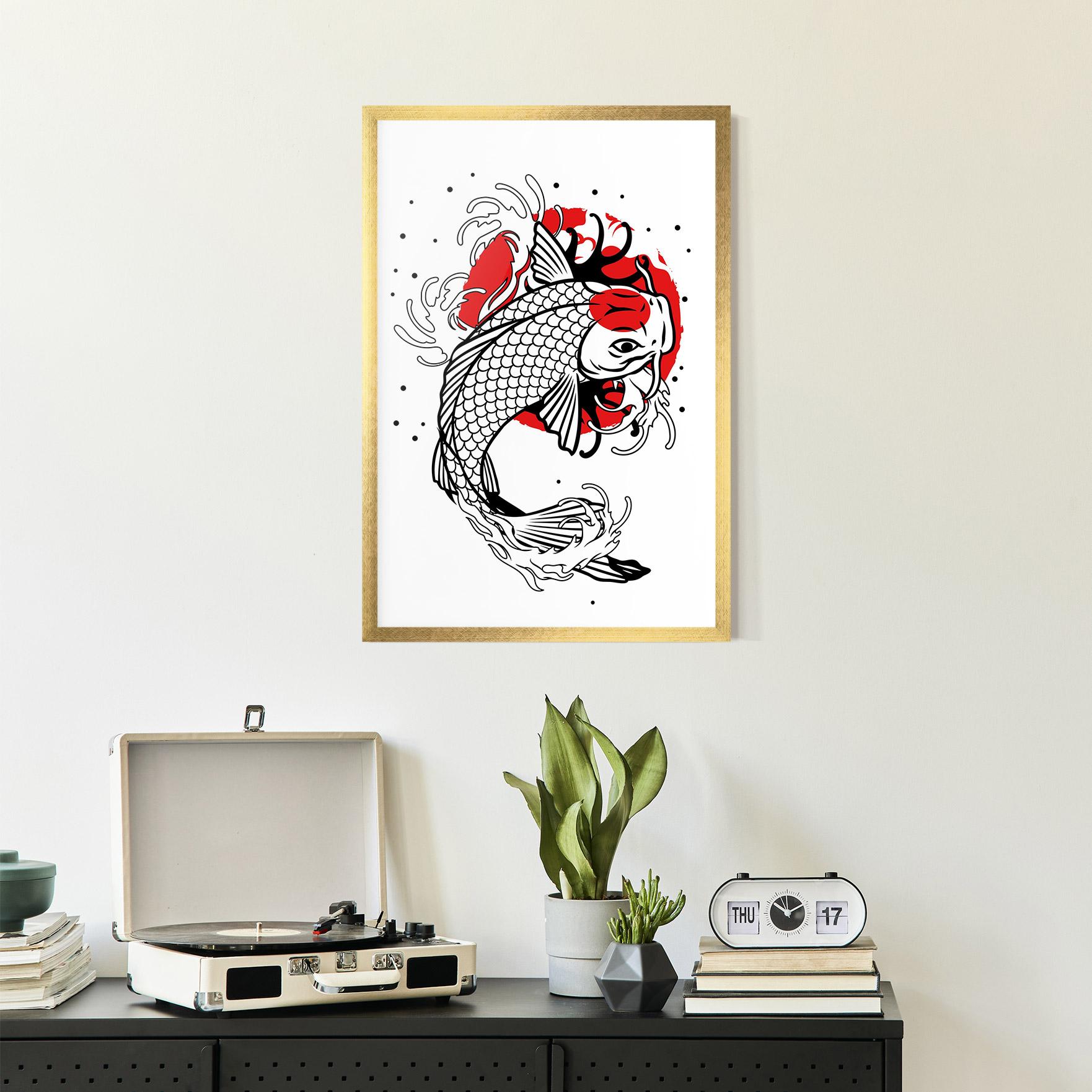 Plakat w Ramie Koi Design mockup 2
