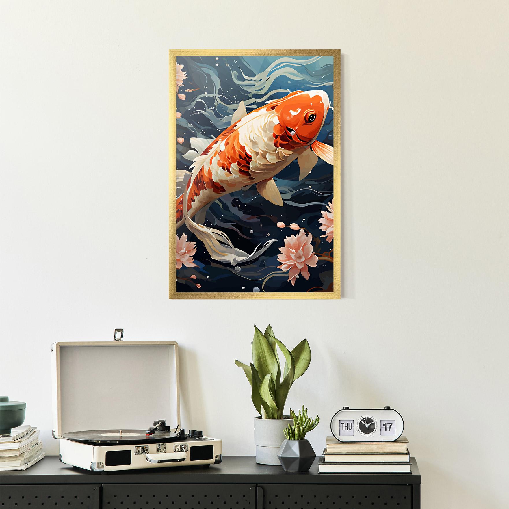 Plakat w Ramie Pretty Koi mockup 2