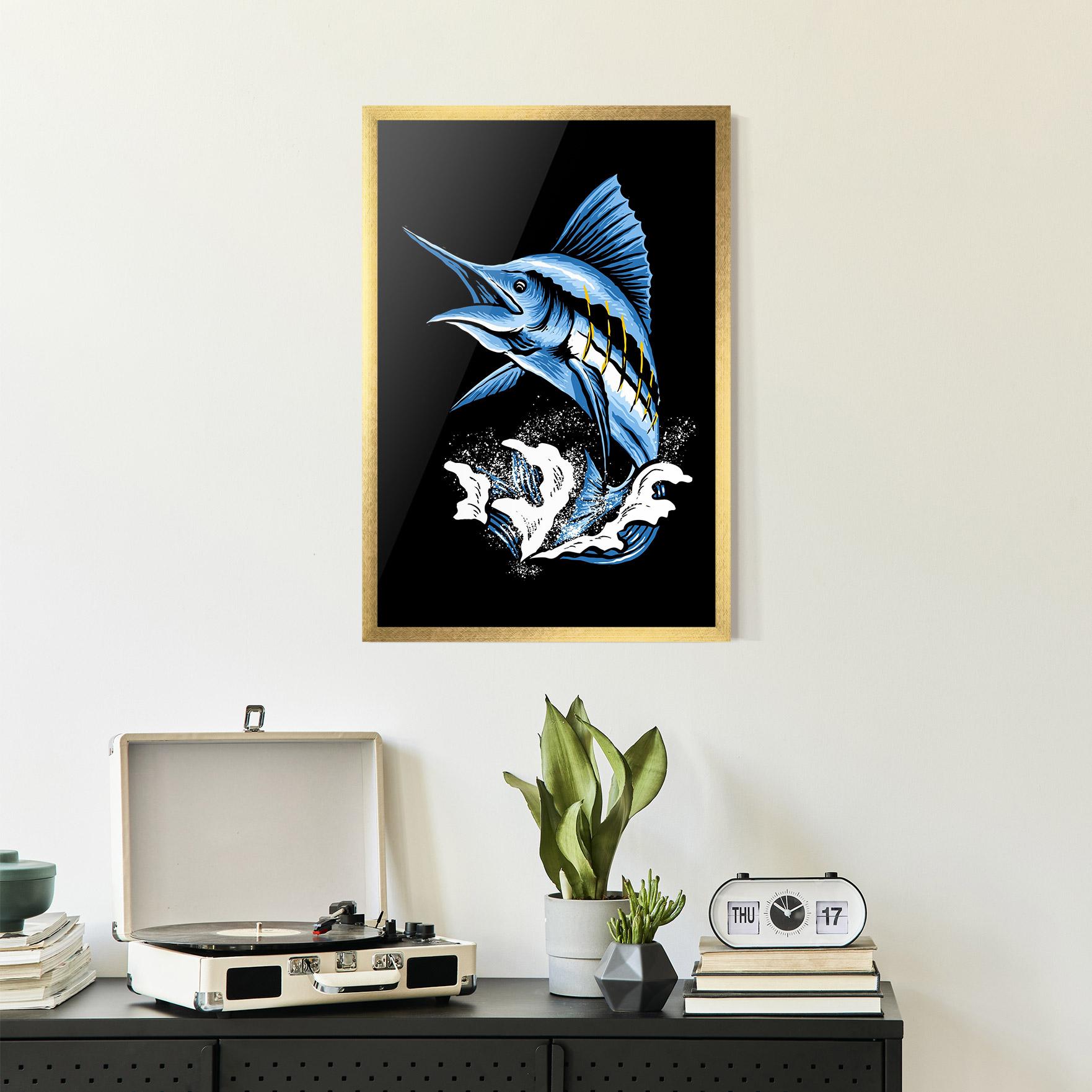 Plakat w Ramie Sword Fish mockup 2
