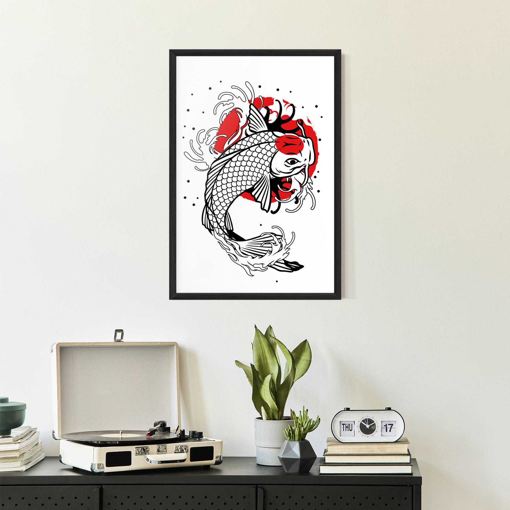 Plakat w Ramie Koi Design mockup 2