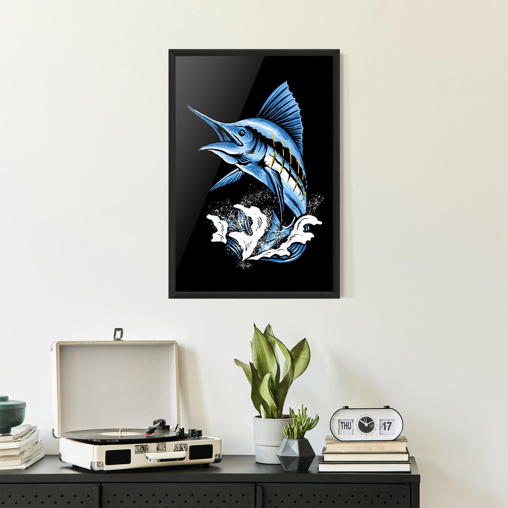 Plakat w Ramie Sword Fish mockup 2