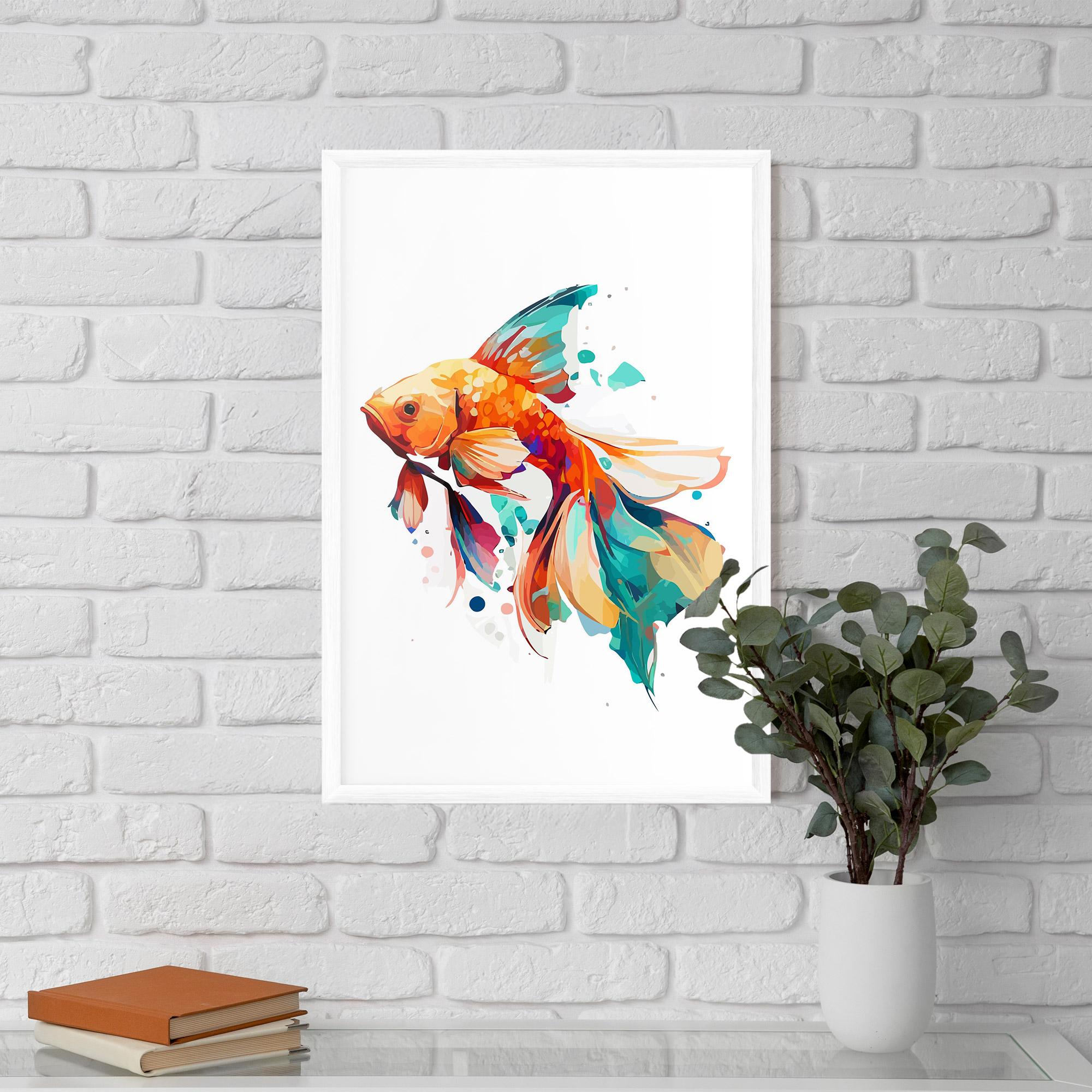 Plakat w Ramie Blue Orange Fish mockup 5