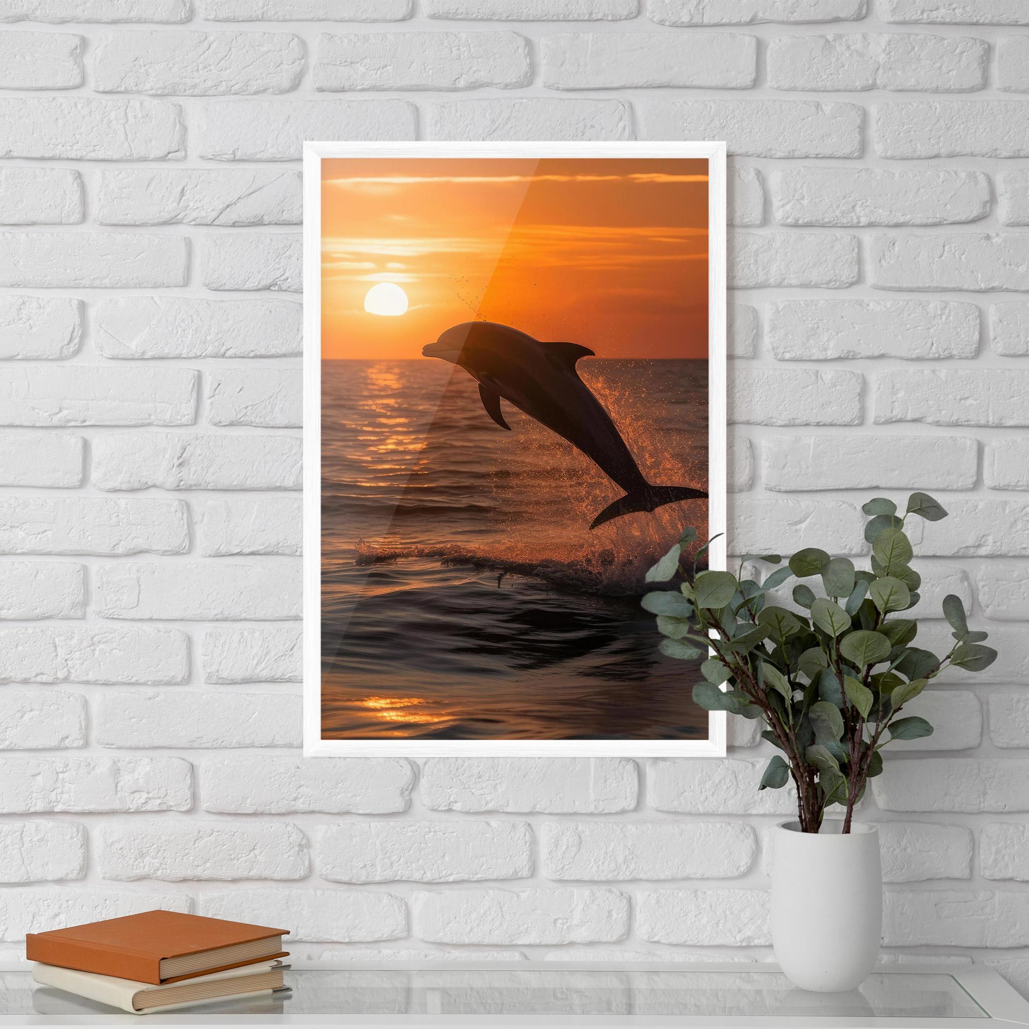 Plakat w Ramie Dolphin Jump mockup 5