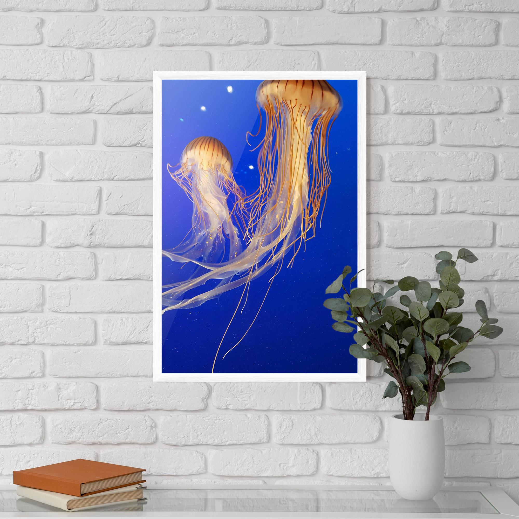 Plakat w Ramie Light Orange Jellyfish mockup 5