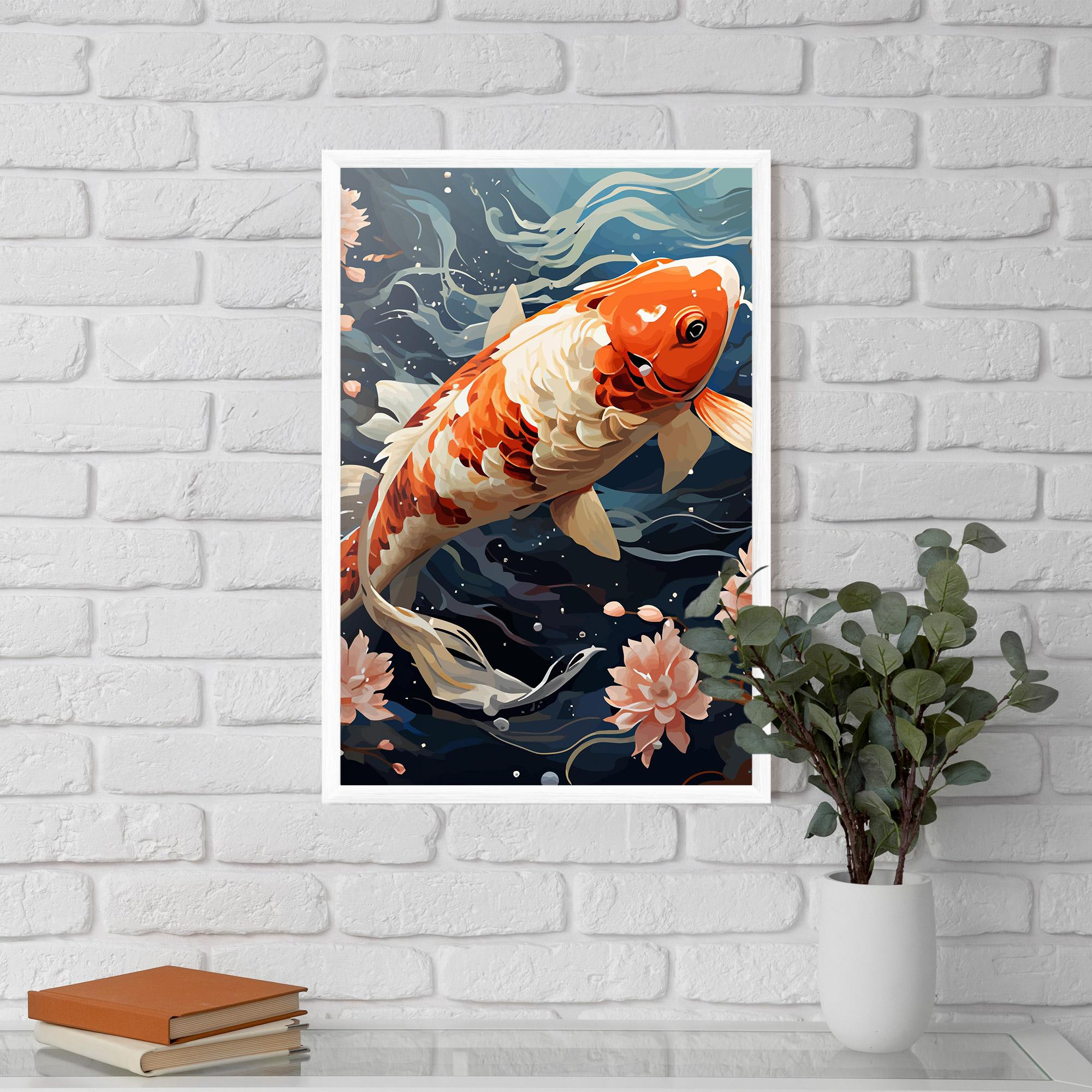 Plakat w Ramie Pretty Koi mockup 5