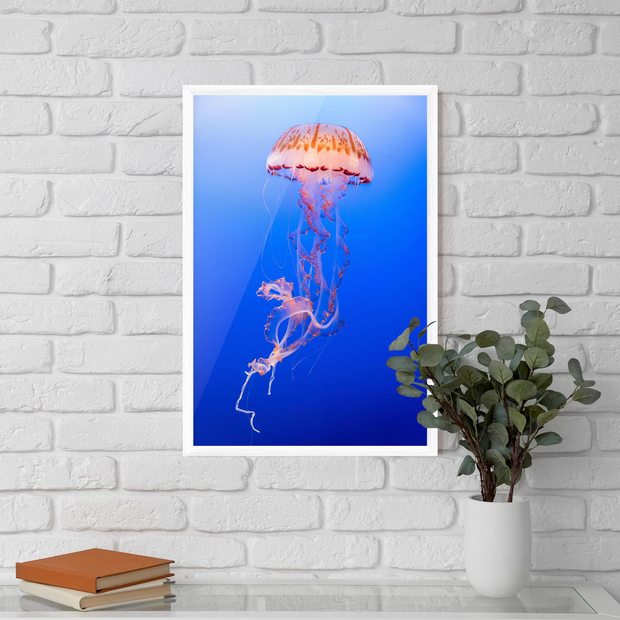Plakat w Ramie Pretty White Jellyfish mockup 5