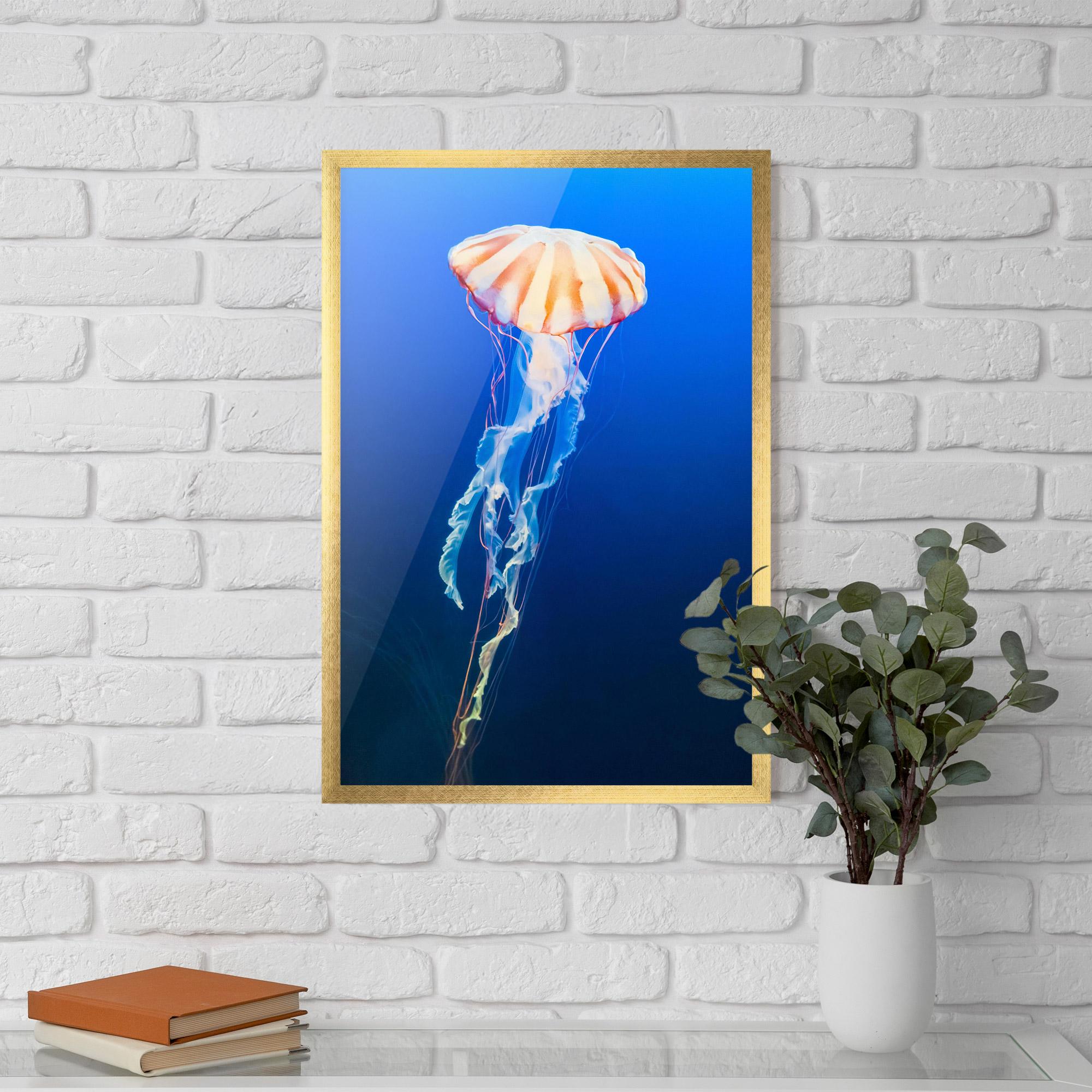 Plakat w Ramie Cream Jellyfish mockup 5