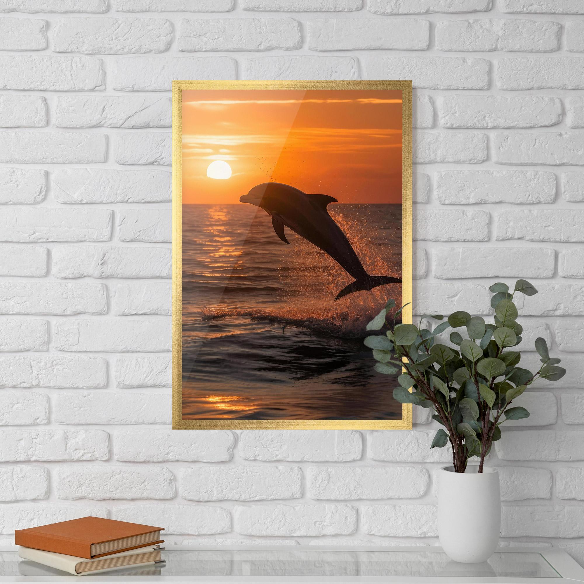 Plakat w Ramie Dolphin Jump mockup 5