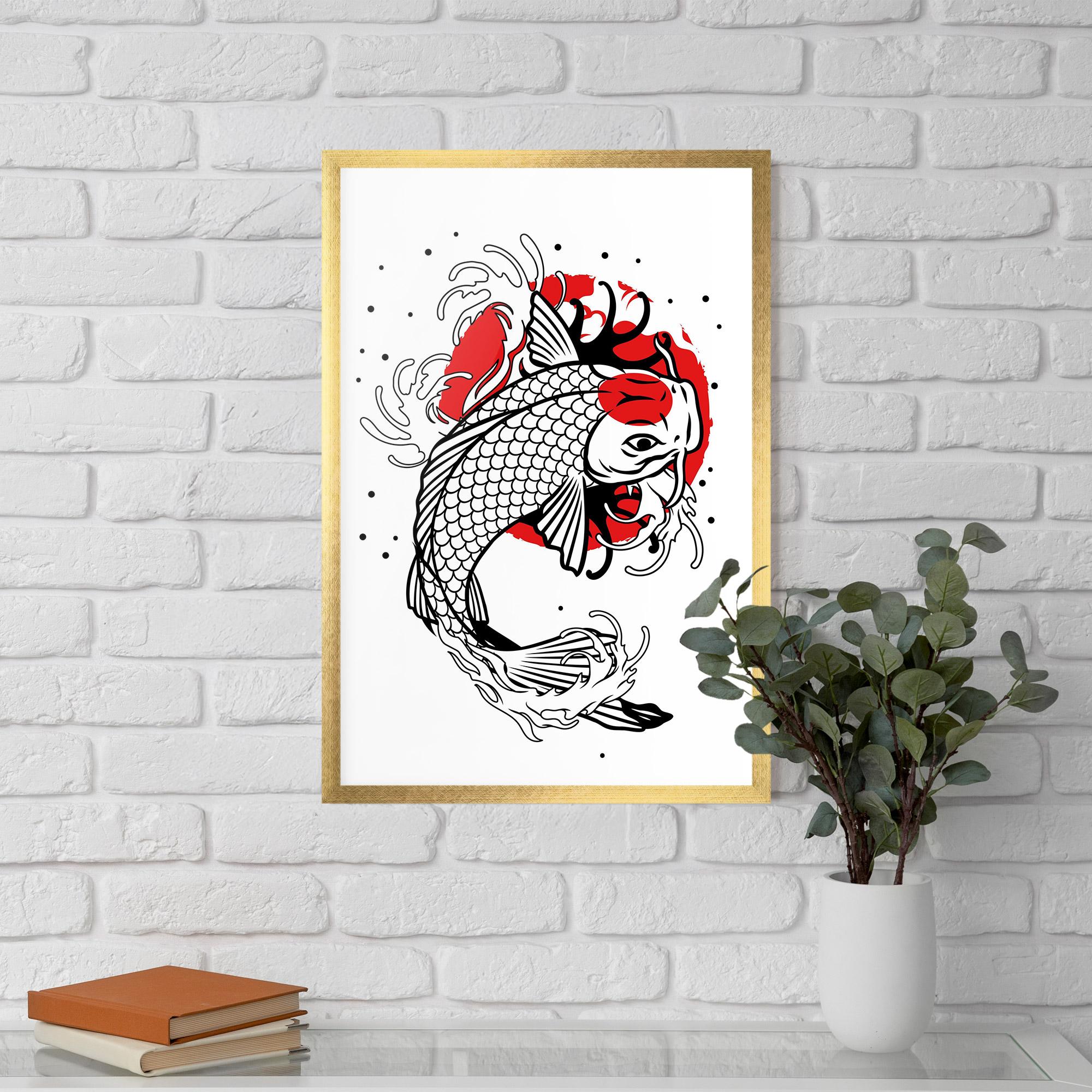 Plakat w Ramie Koi Design mockup 5