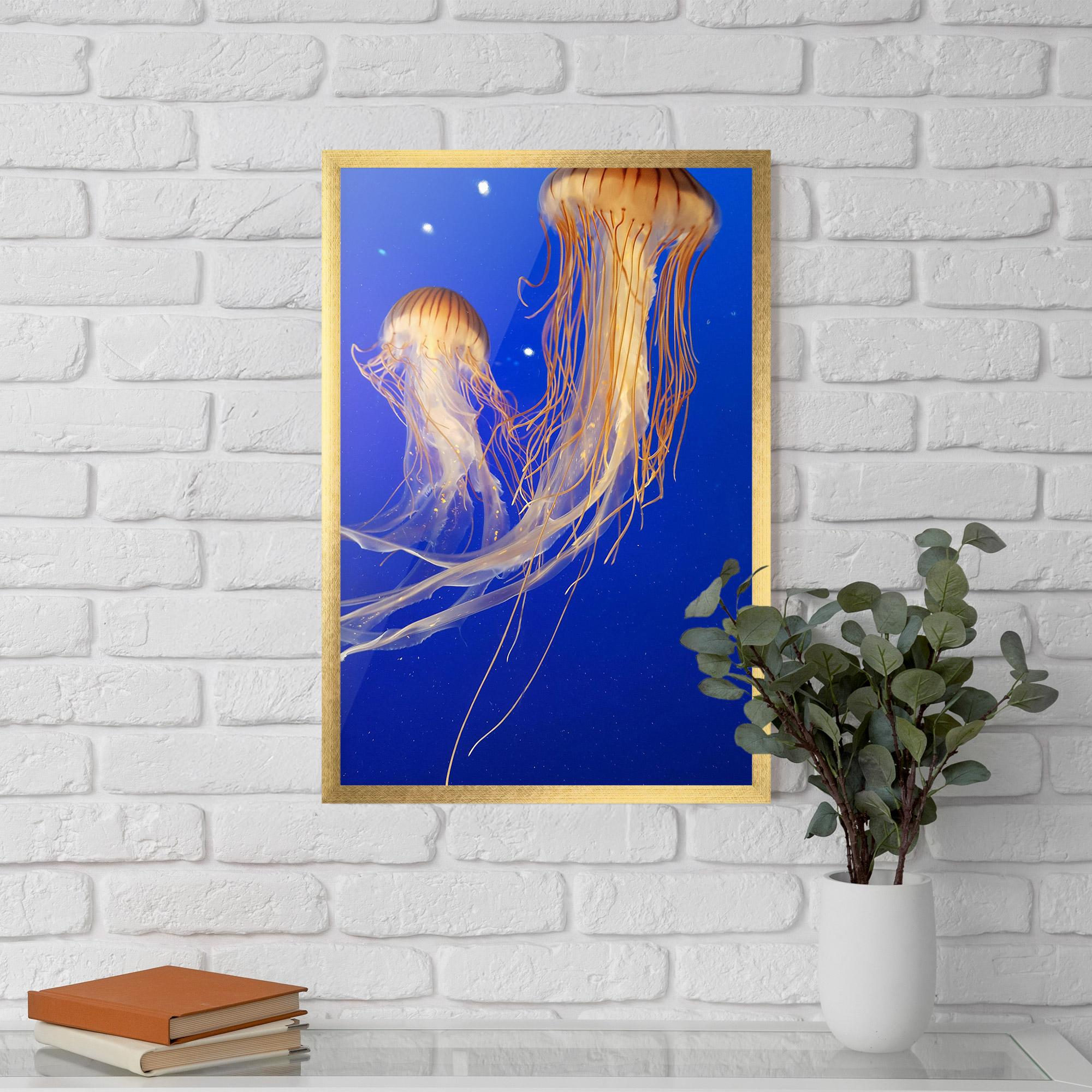 Plakat w Ramie Light Orange Jellyfish mockup 5