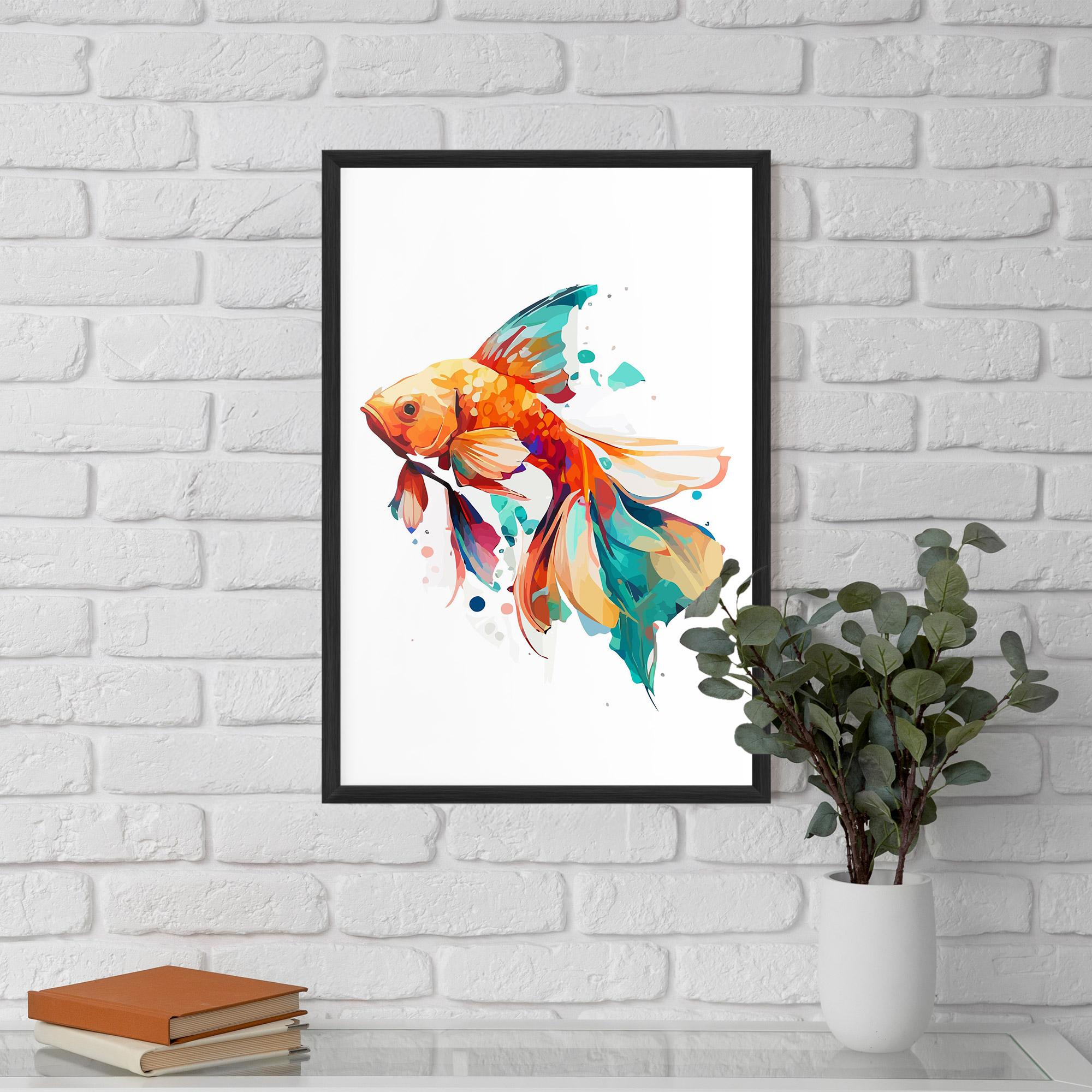 Plakat w Ramie Blue Orange Fish mockup 5