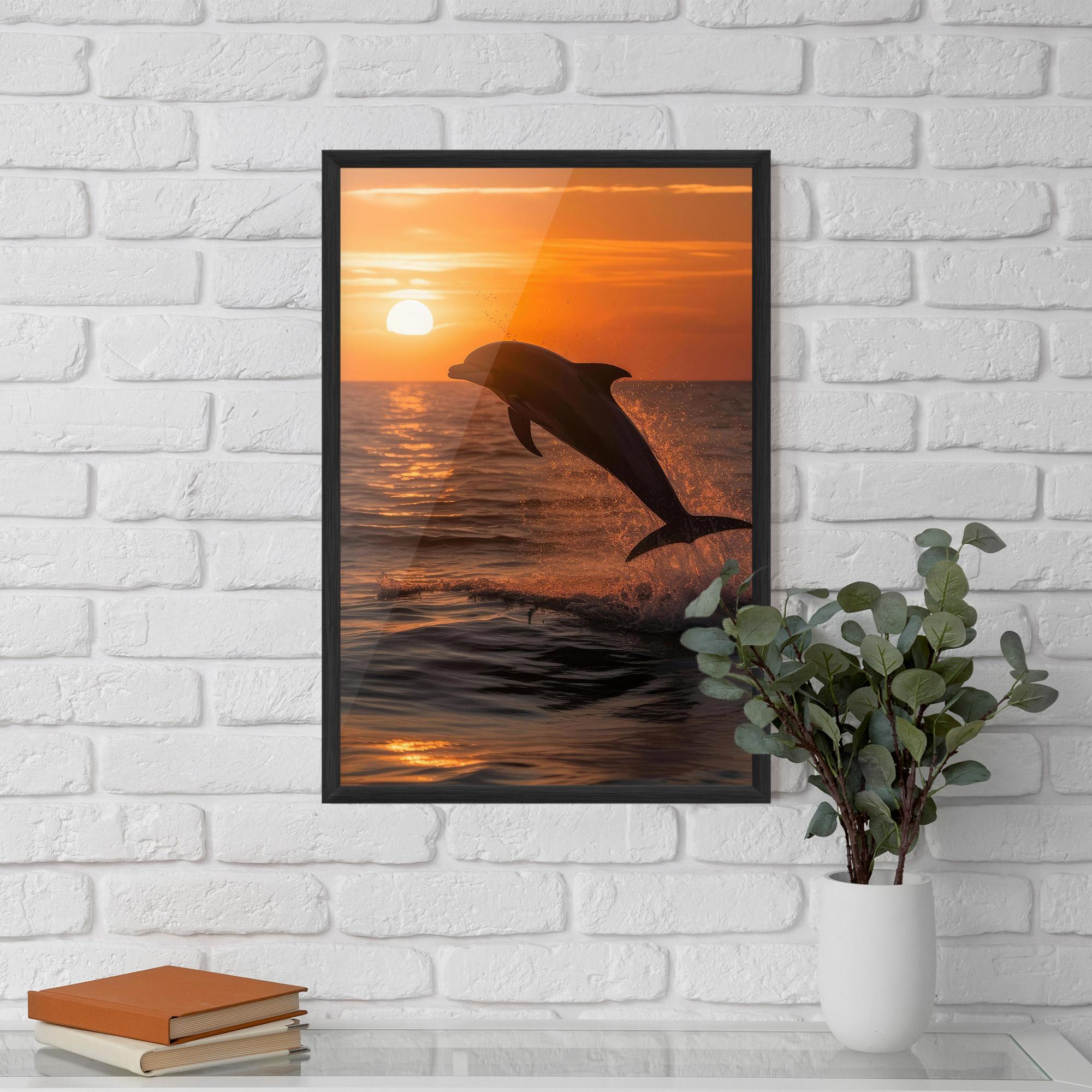 Plakat w Ramie Dolphin Jump mockup 5
