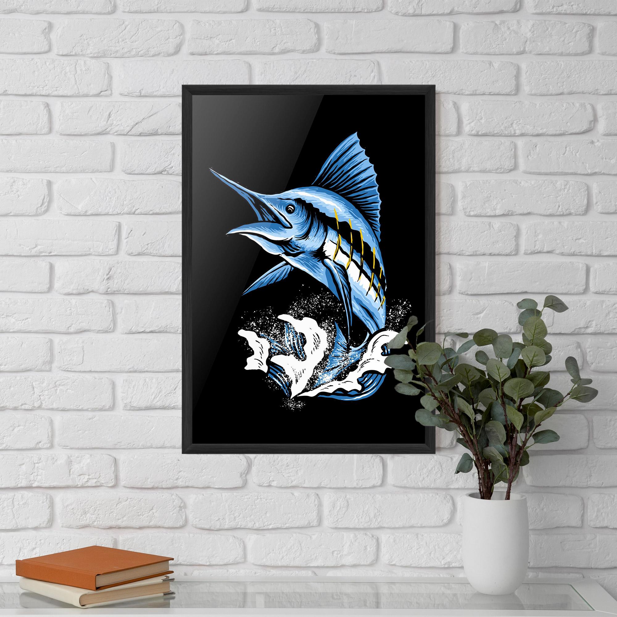 Plakat w Ramie Sword Fish mockup 5