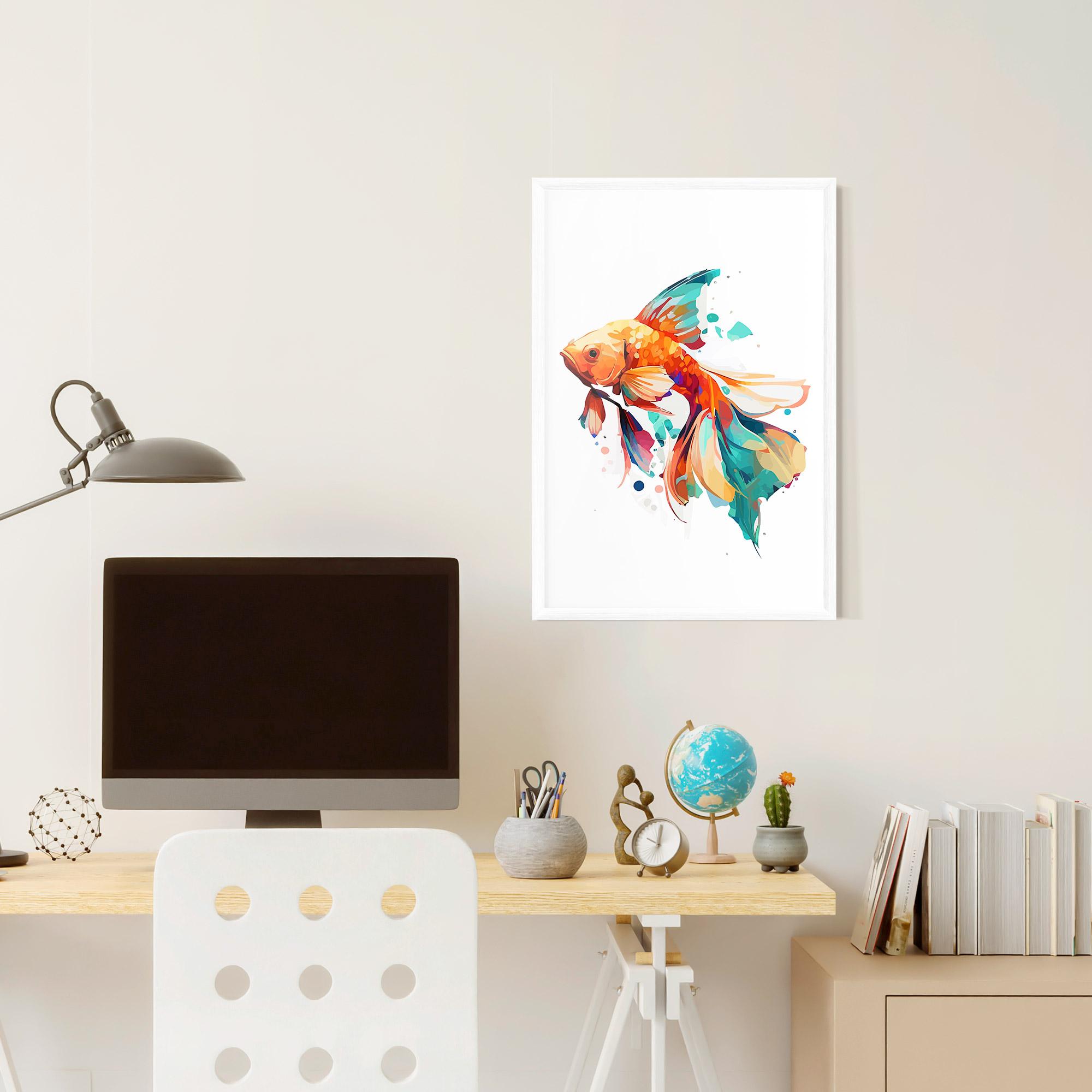 Plakat w Ramie Blue Orange Fish mockup 6