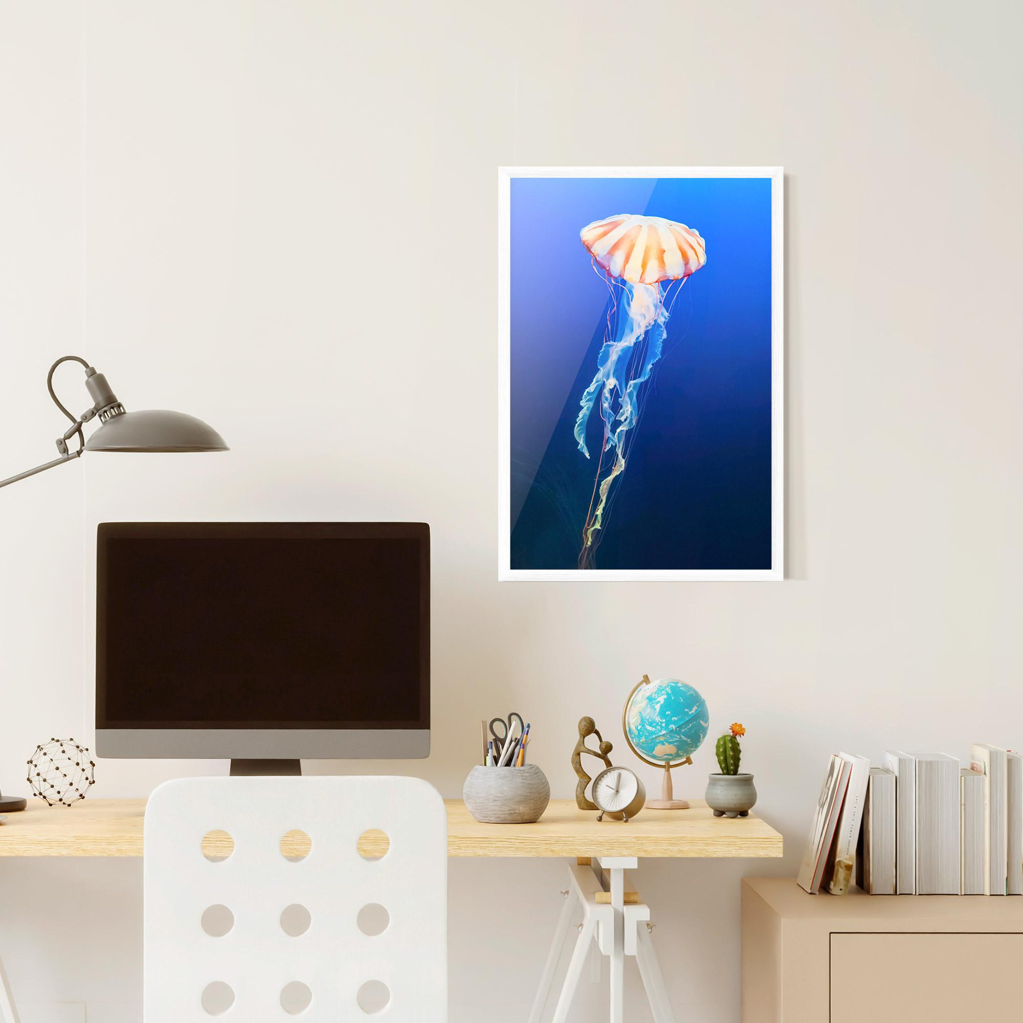 Plakat w Ramie Cream Jellyfish mockup 6