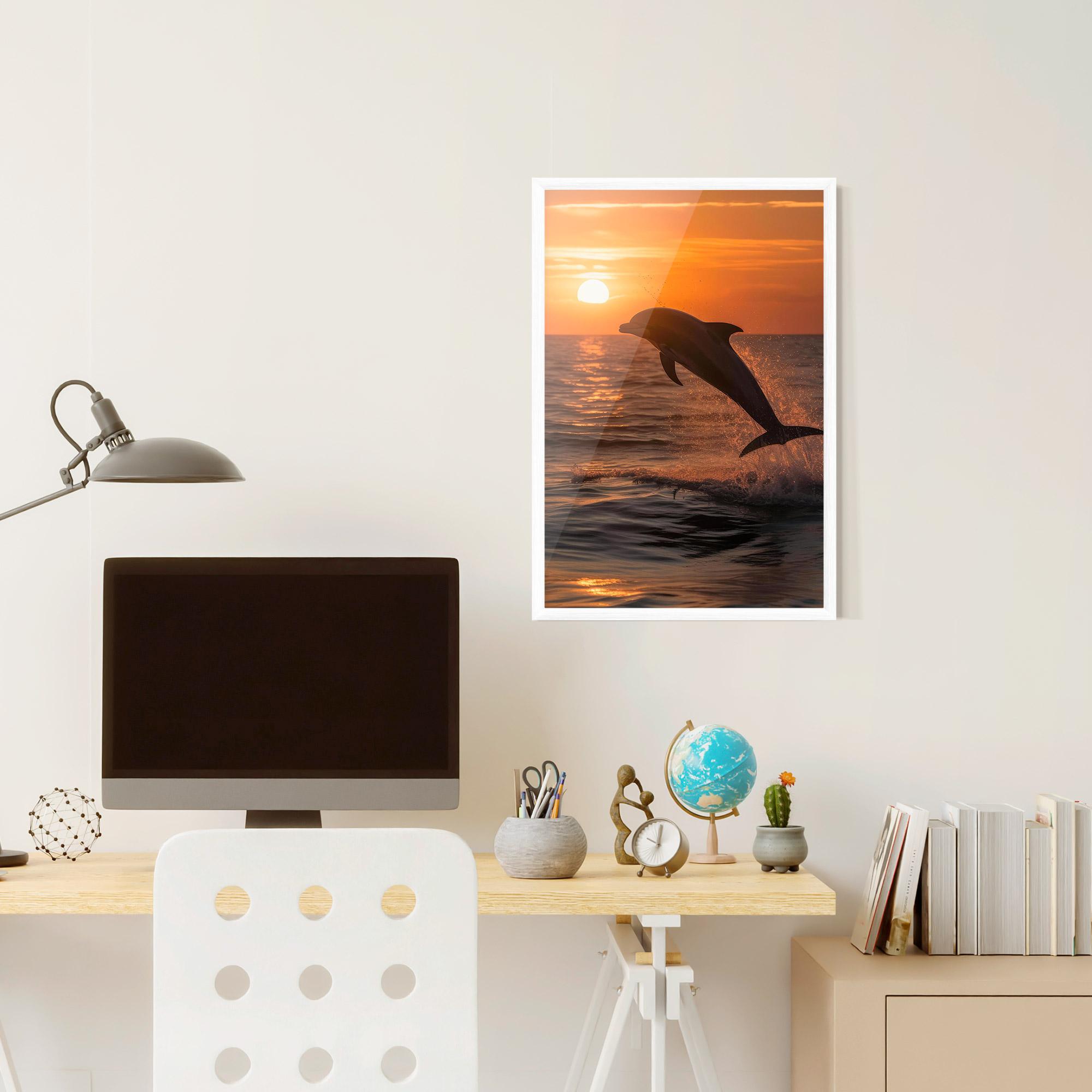 Plakat w Ramie Dolphin Jump mockup 6
