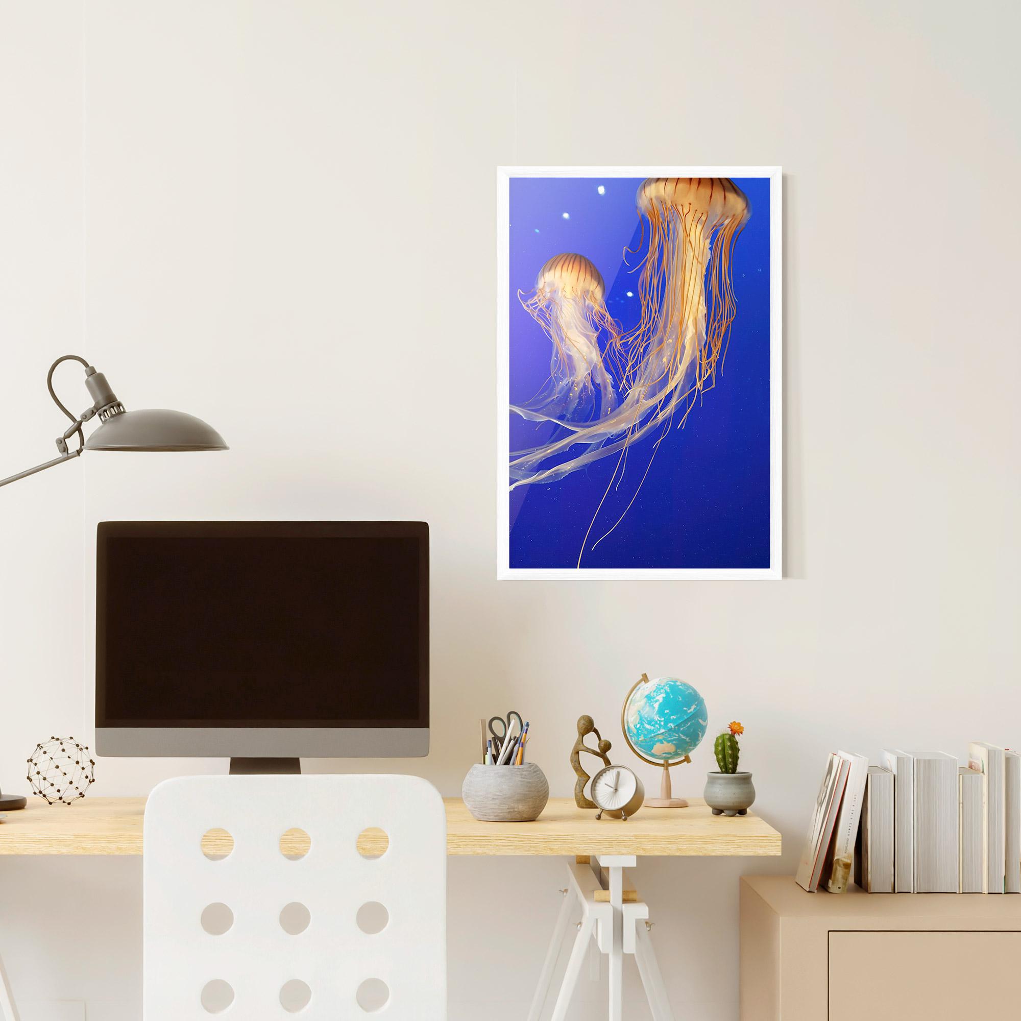 Plakat w Ramie Light Orange Jellyfish mockup 6