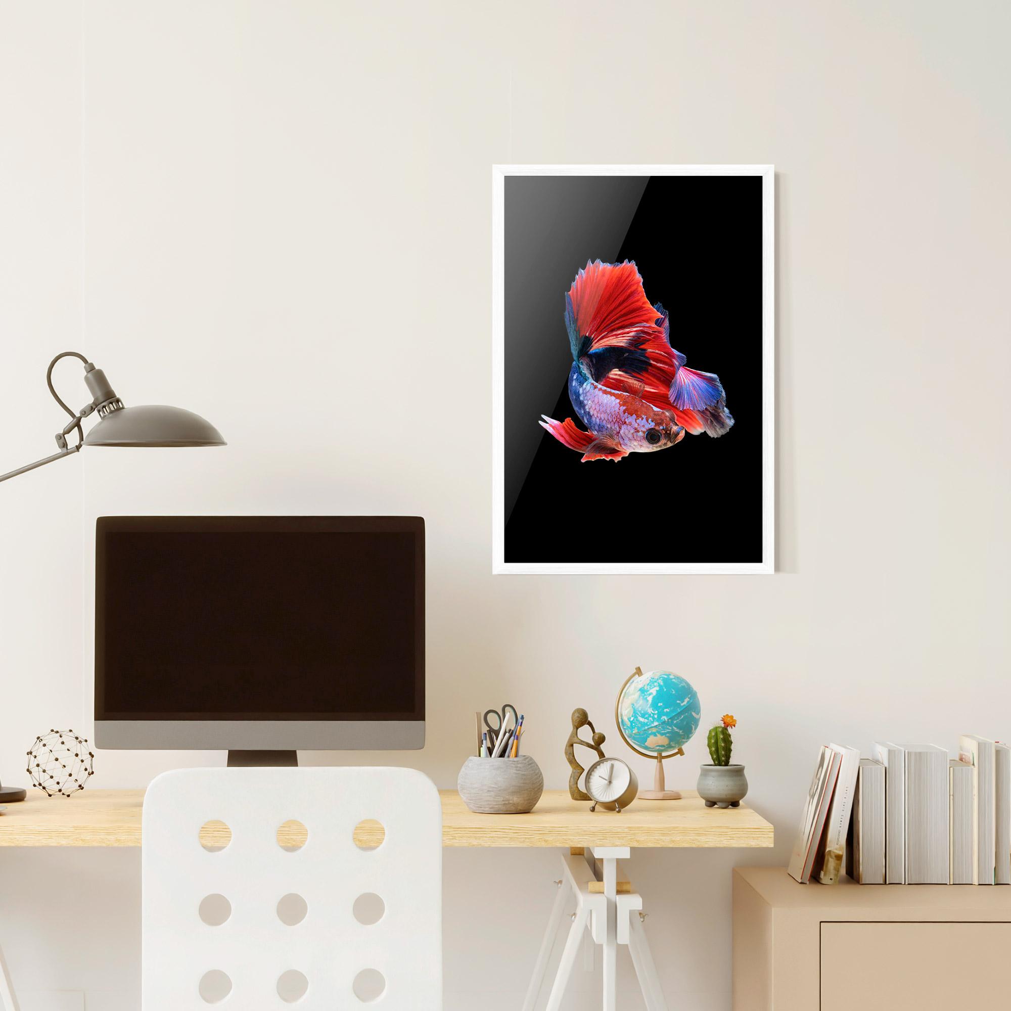Plakat w Ramie Red Black Betta mockup 6