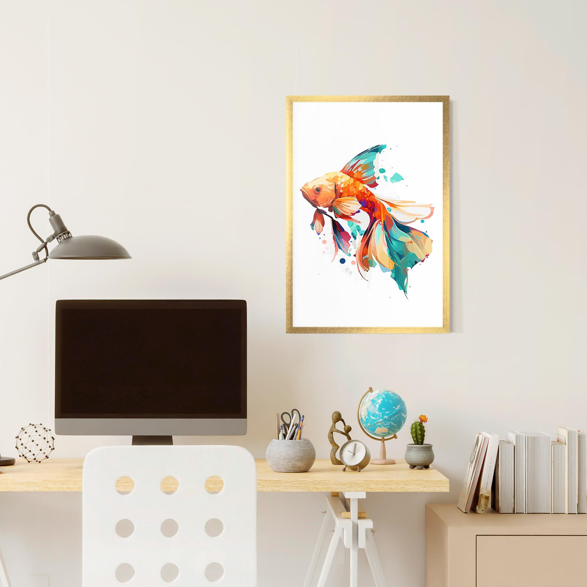 Plakat w Ramie Blue Orange Fish mockup 6