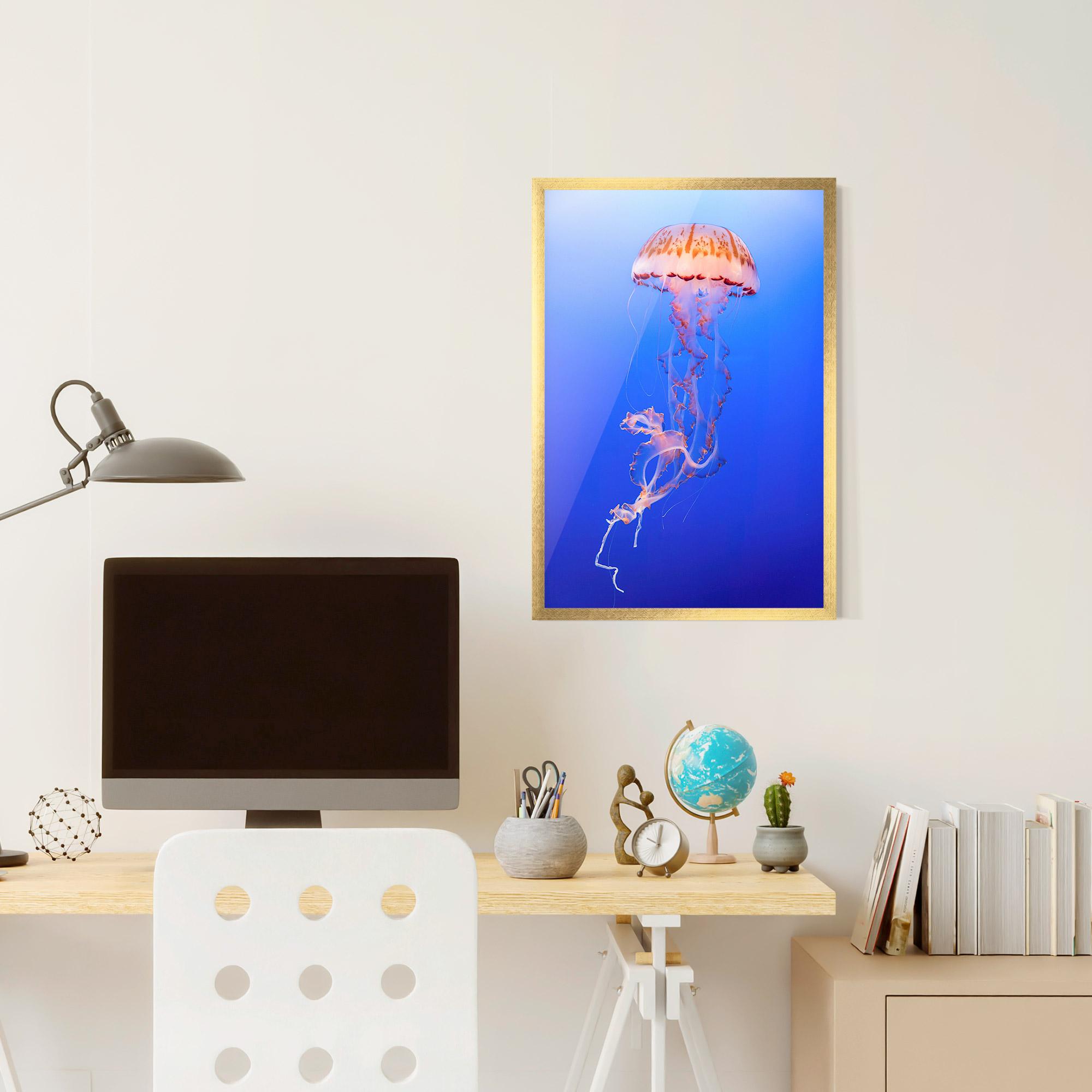 Plakat w Ramie Pretty White Jellyfish mockup 6