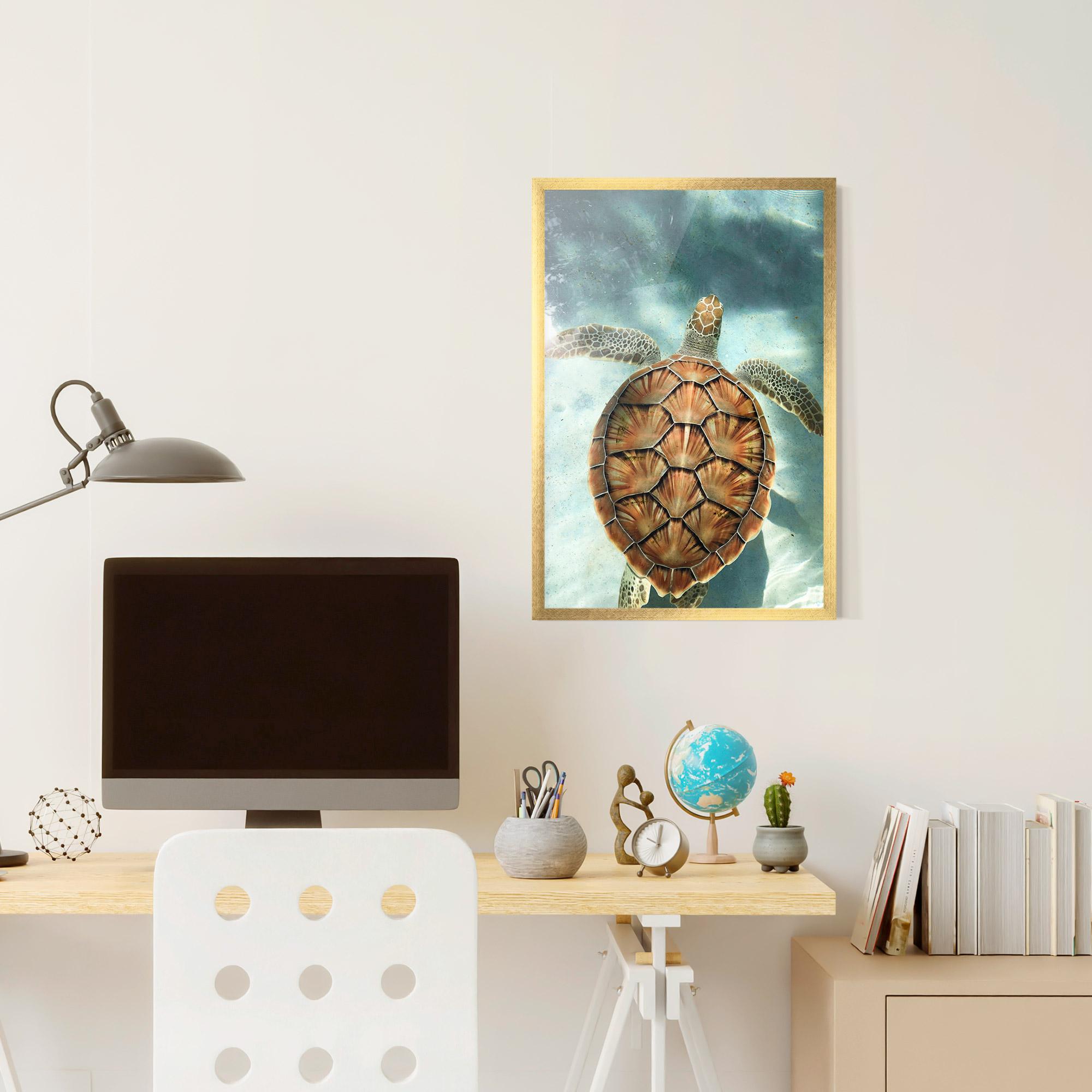 Plakat w Ramie Water Tortoise mockup 6